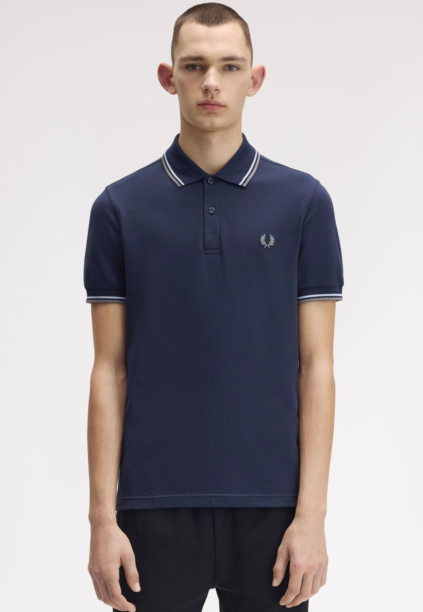 Fred Perry - Twin Tipped Dark Airforce/Light Ice/Bayleaf - Polo | Men-Image