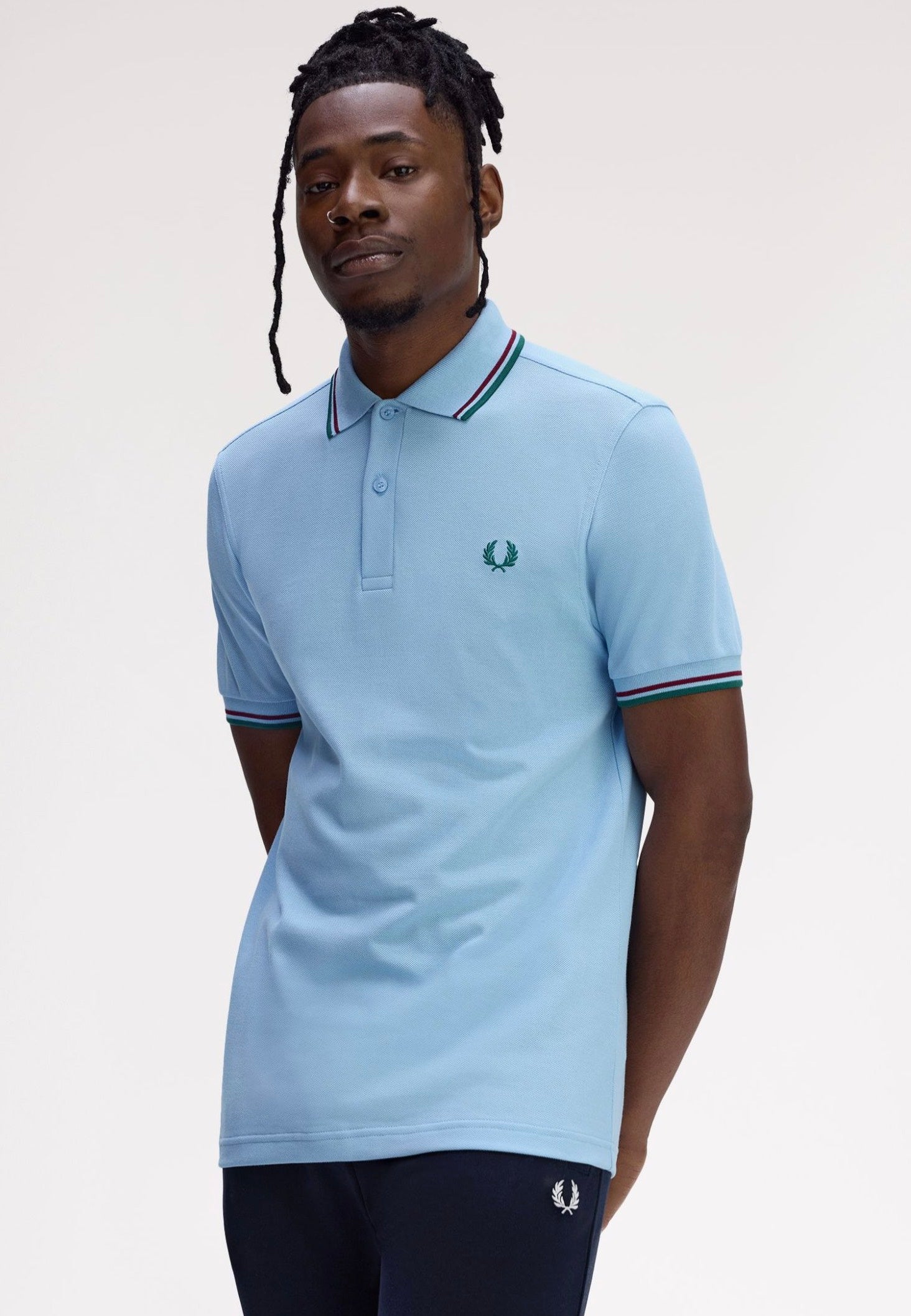 Fred Perry - Twin Tipped Track Blue/Burnt Red/Sport Green - Polo | Men-Image