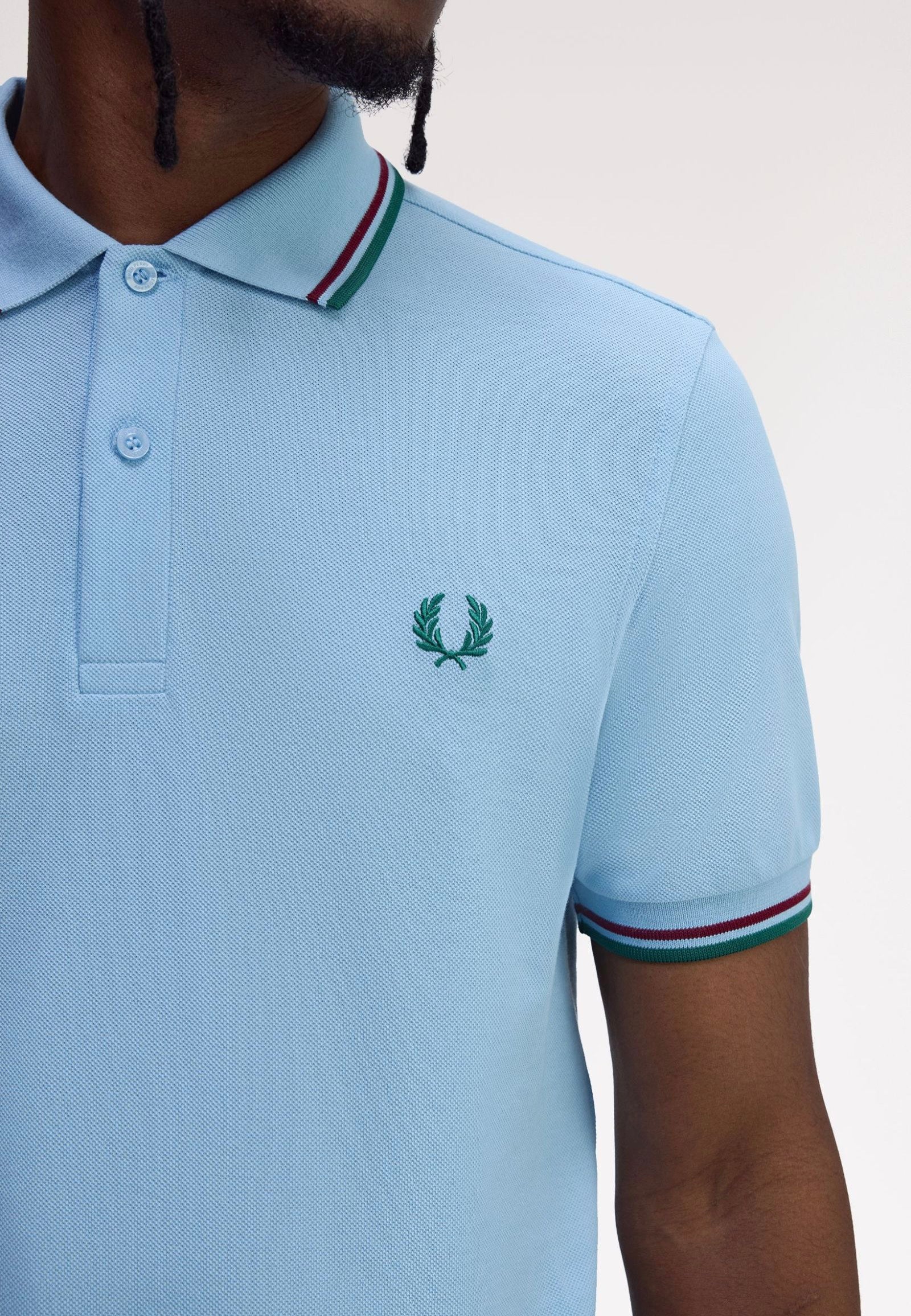 Fred Perry - Twin Tipped Track Blue/Burnt Red/Sport Green - Polo | Men-Image