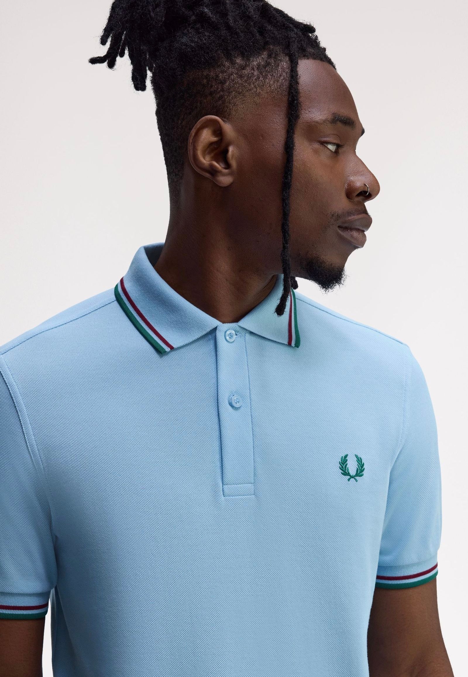 Fred Perry - Twin Tipped Track Blue/Burnt Red/Sport Green - Polo | Men-Image