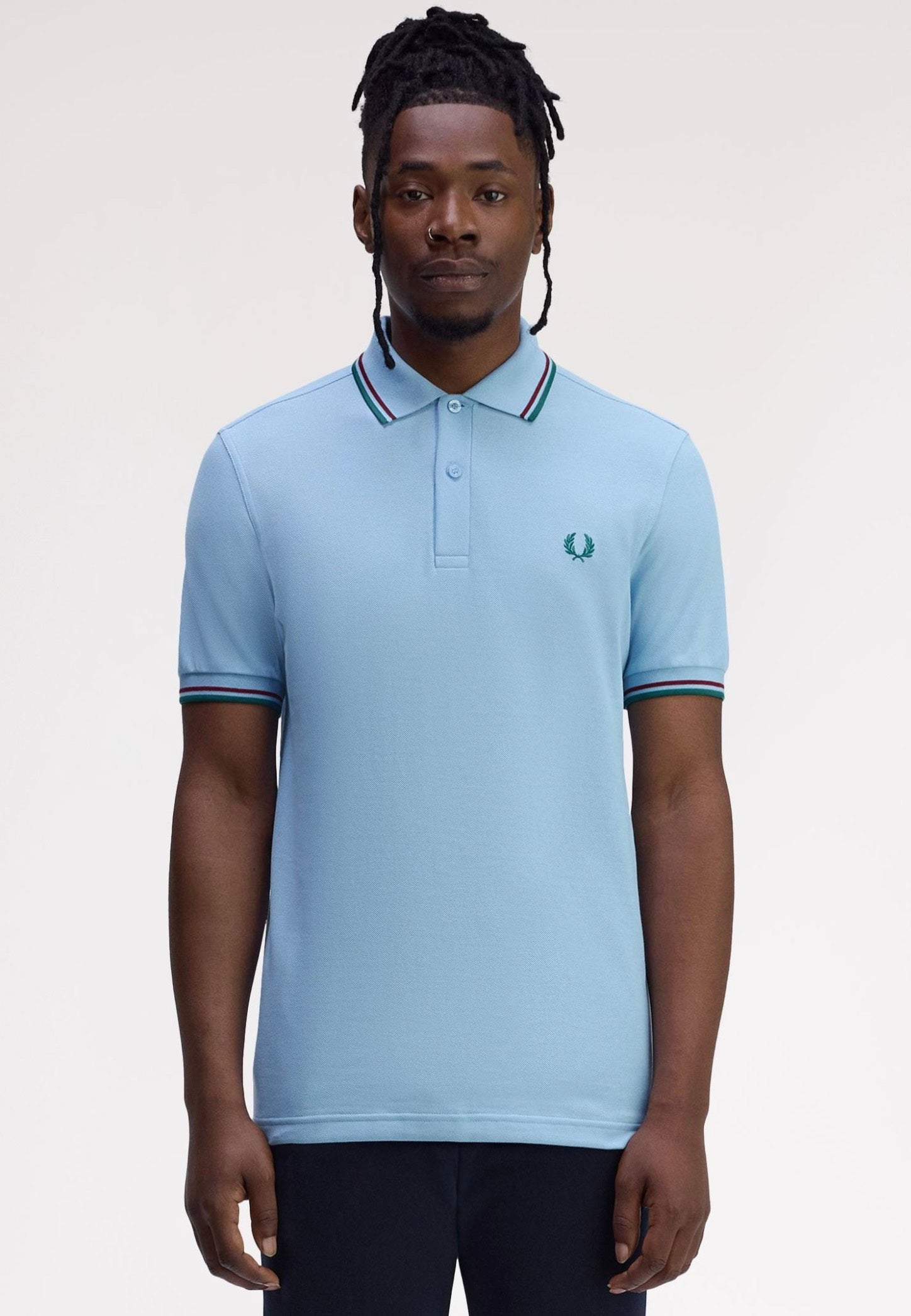 Fred Perry - Twin Tipped Track Blue/Burnt Red/Sport Green - Polo | Men-Image