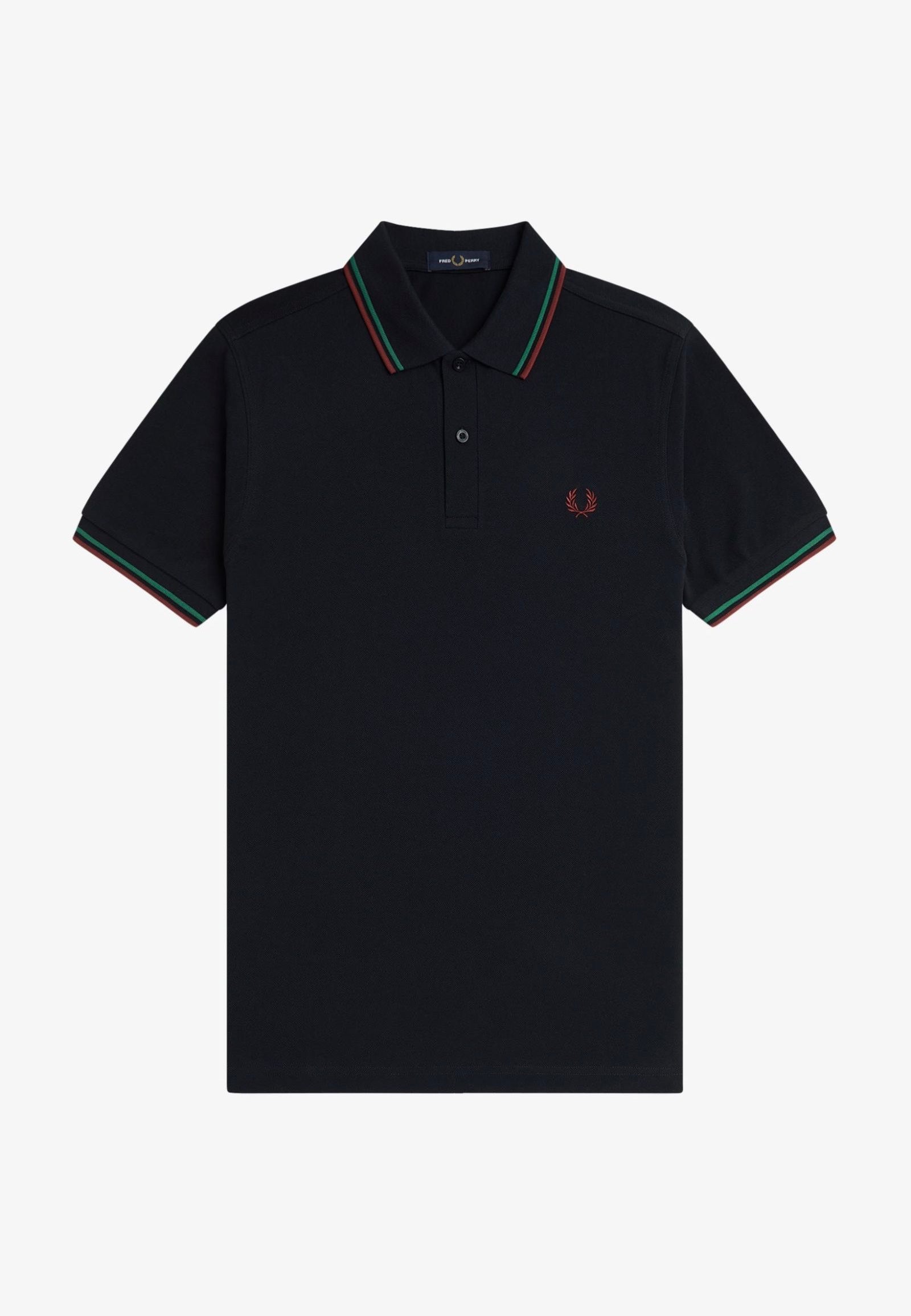 Fred Perry - Twin Tipped Navy/Sport Green/Burnt Red - Polo | Men-Image
