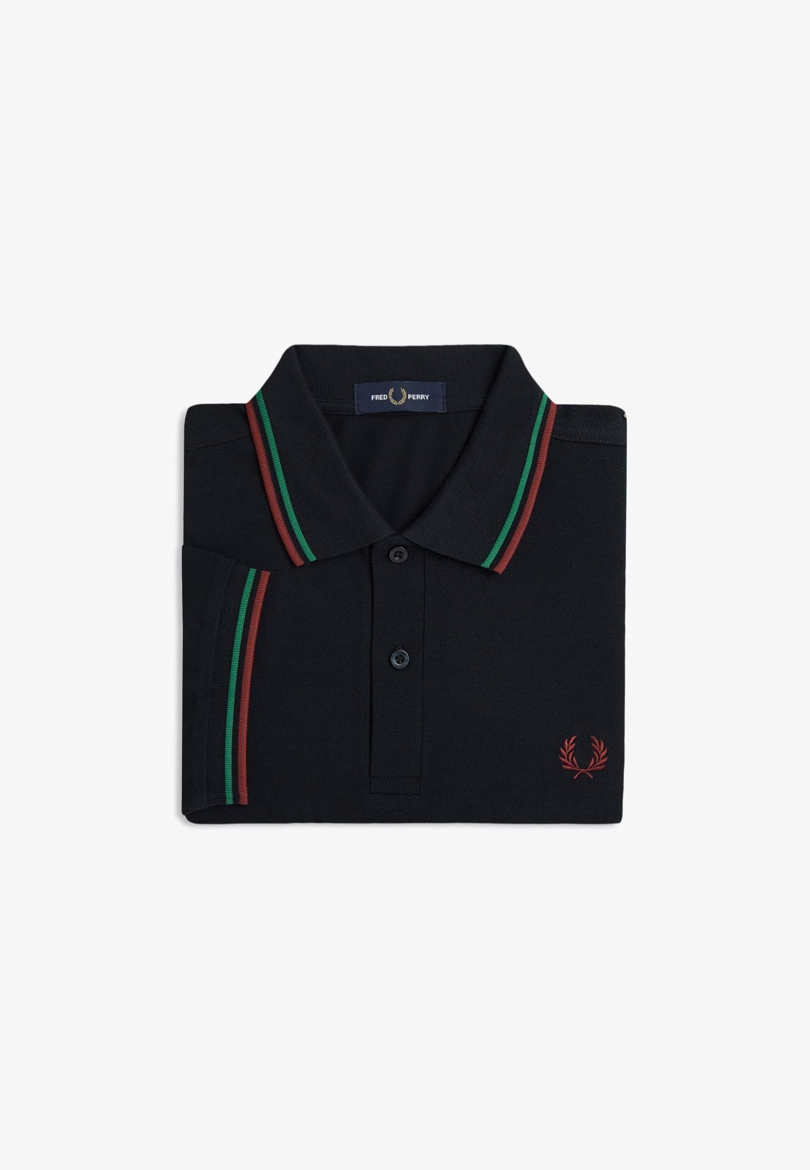 Fred Perry - Twin Tipped Navy/Sport Green/Burnt Red - Polo | Men-Image