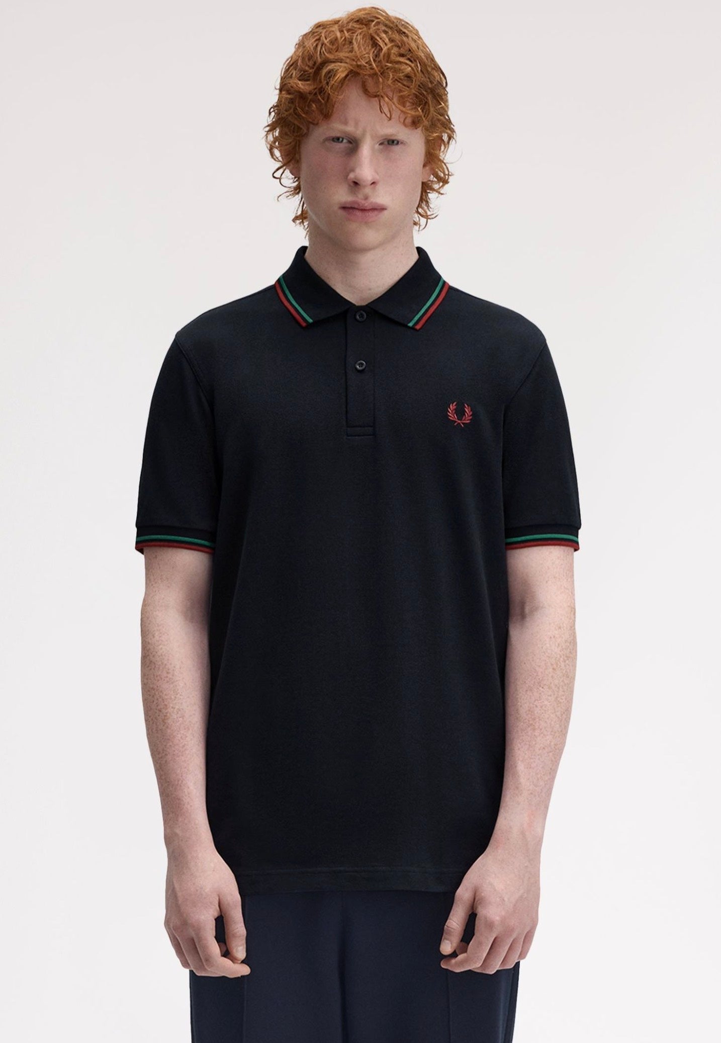 Fred Perry - Twin Tipped Navy/Sport Green/Burnt Red - Polo | Men-Image