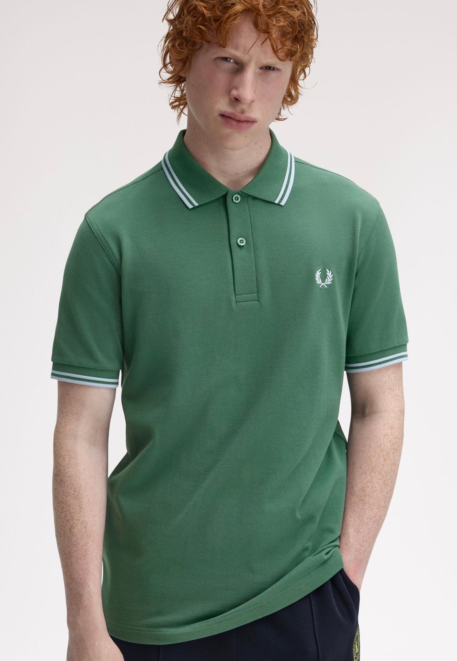 Fred Perry - Twin Tipped Sportgreen/Trackblue - Polo | Men-Image