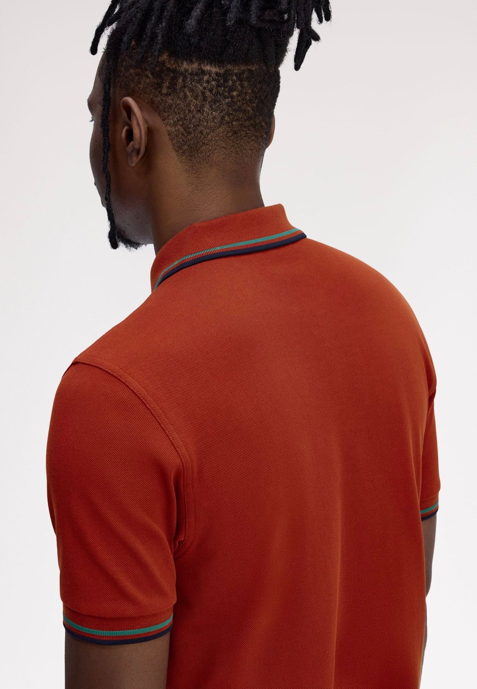 Fred Perry - Twin Tipped Burnt Red/Sport Green/Navy - Polo | Men-Image