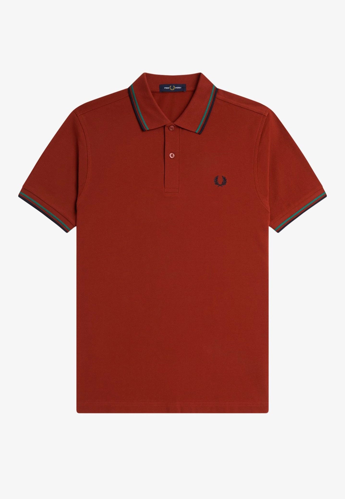 Fred Perry - Twin Tipped Burnt Red/Sport Green/Navy - Polo | Men-Image