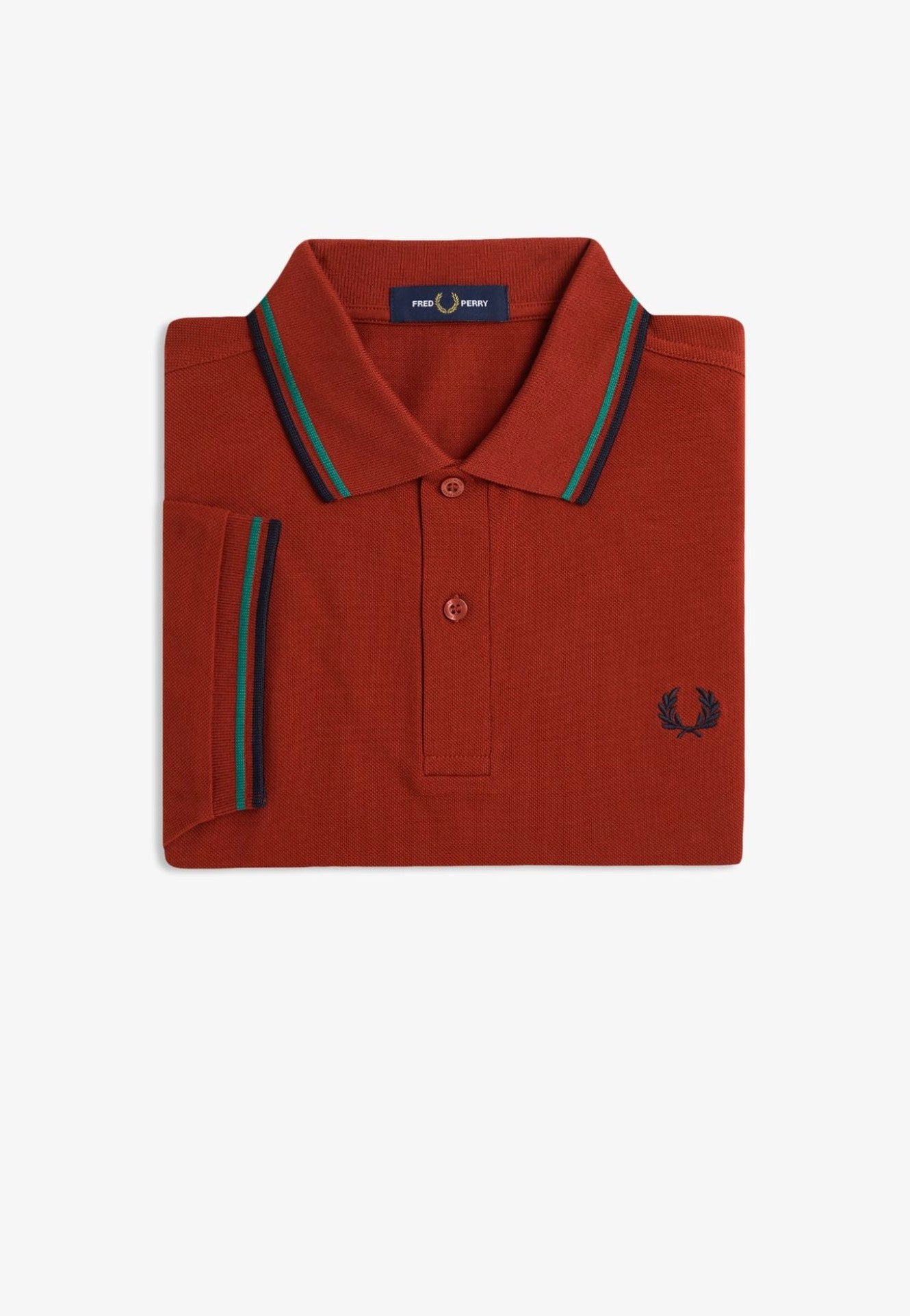 Fred Perry - Twin Tipped Burnt Red/Sport Green/Navy - Polo | Men-Image