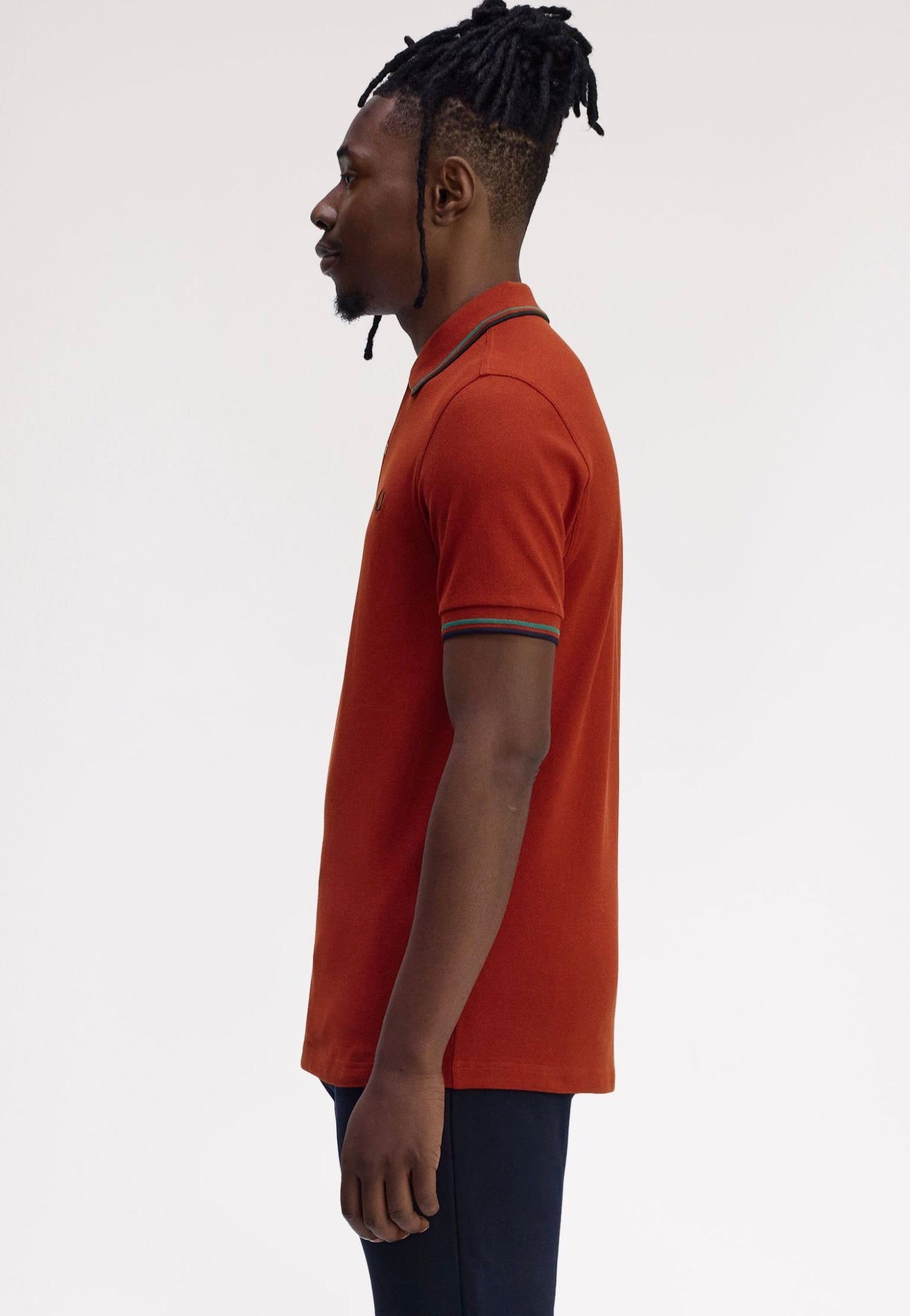 Fred Perry - Twin Tipped Burnt Red/Sport Green/Navy - Polo | Men-Image