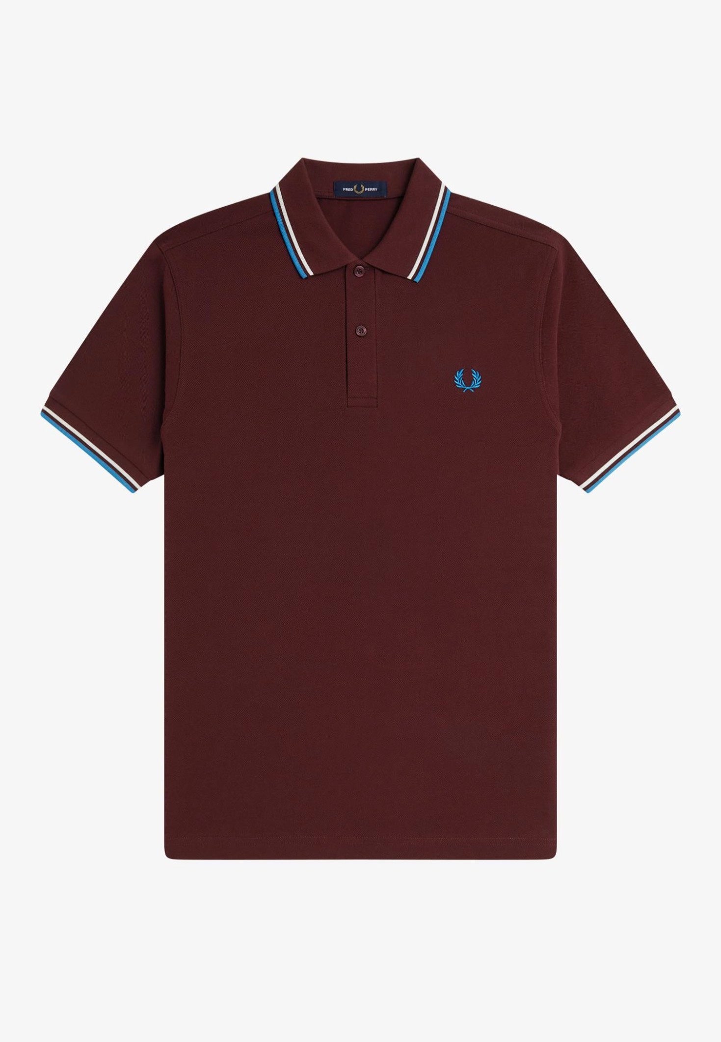 Fred Perry - Twin Tipped Oxblood/Ecru/Court Blue - Polo | Men-Image