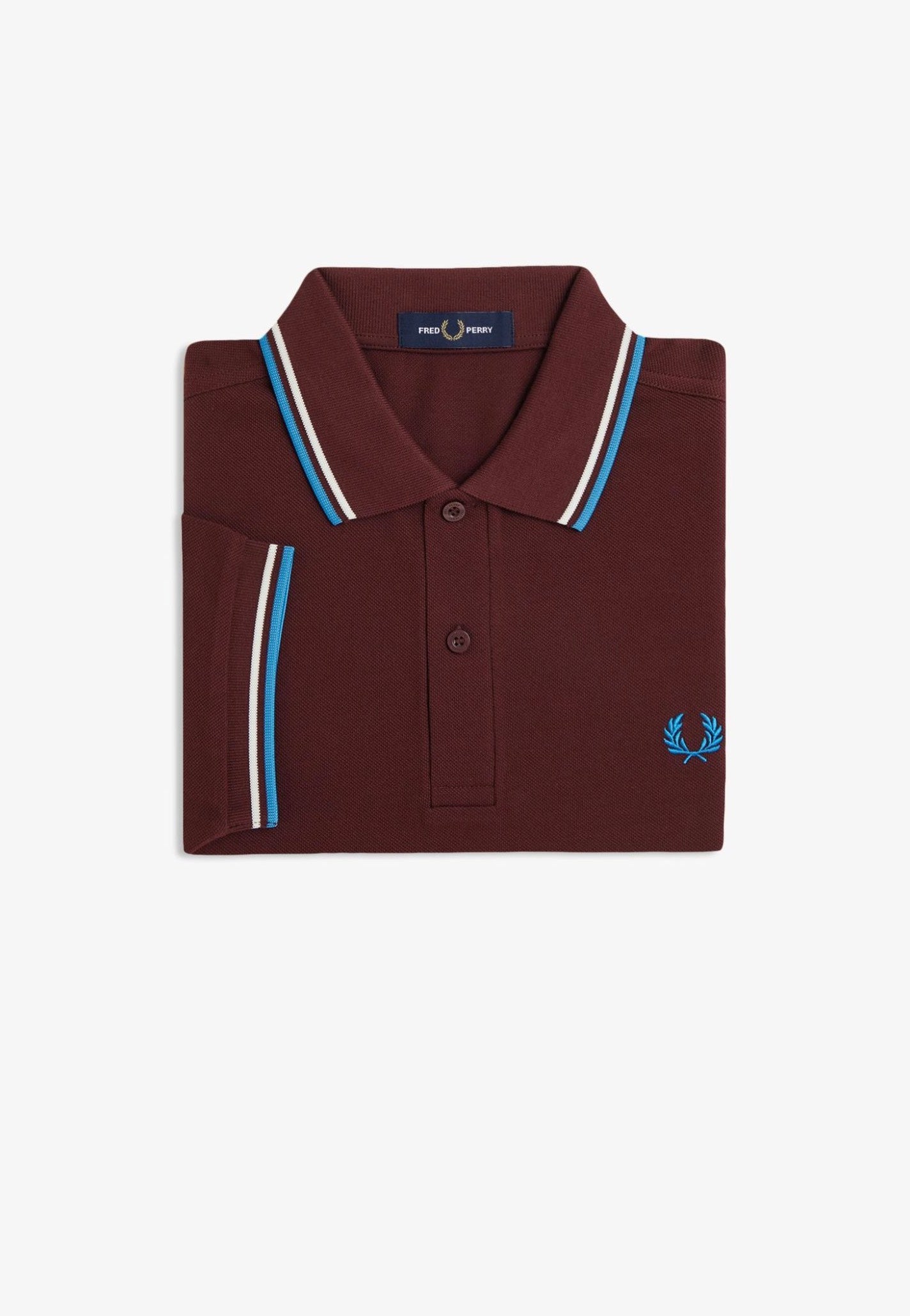 Fred Perry - Twin Tipped Oxblood/Ecru/Court Blue - Polo | Men-Image