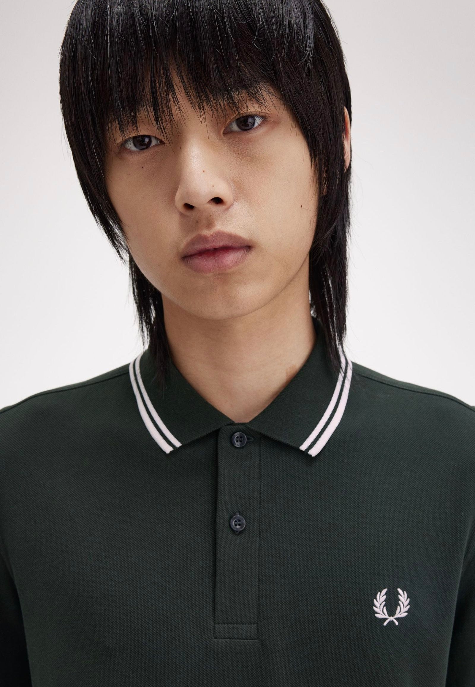 Fred Perry - Twin Tipped Nightgreen/Snow White - Longsleeve | Men-Image