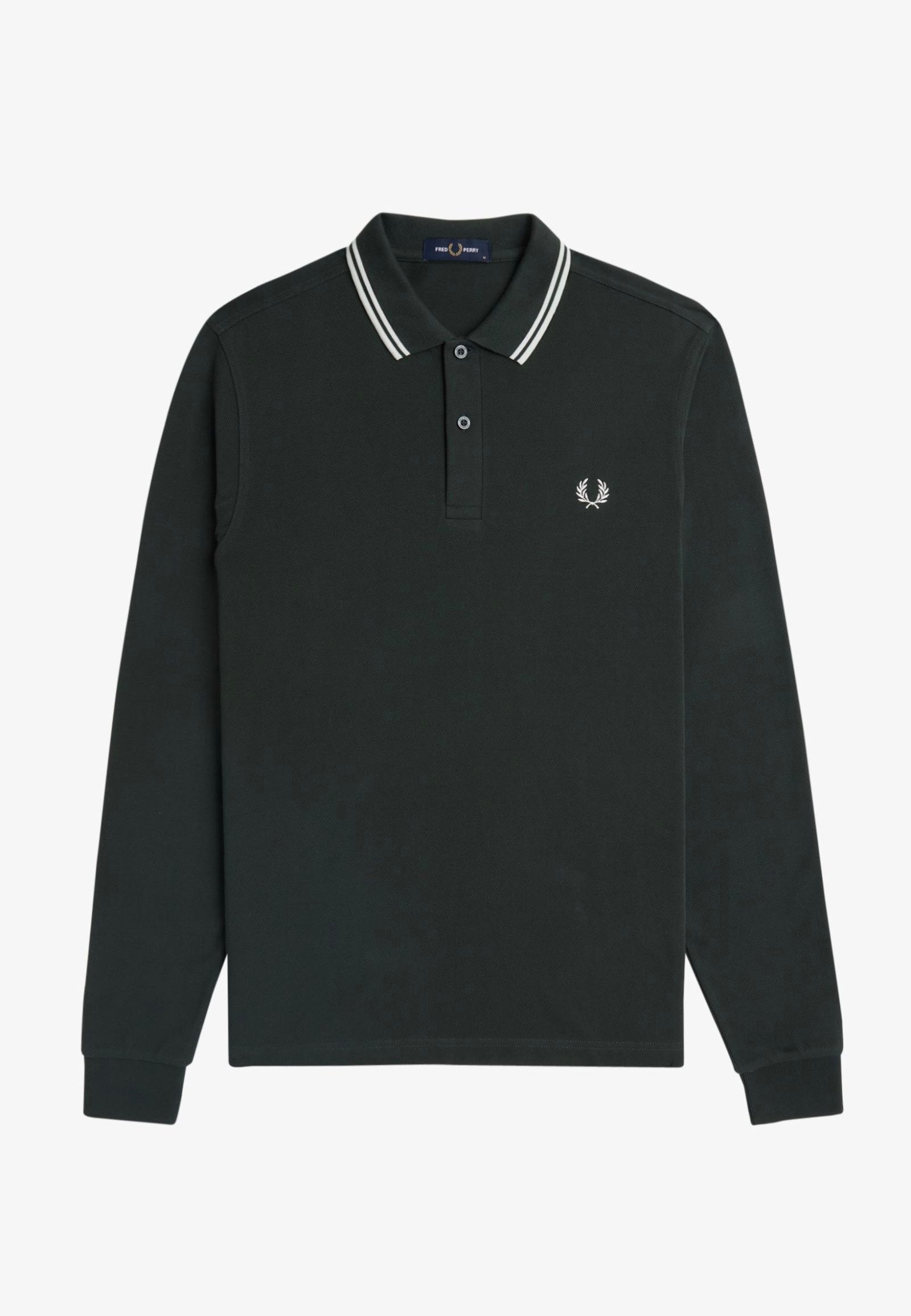 Fred Perry - Twin Tipped Nightgreen/Snow White - Longsleeve | Men-Image