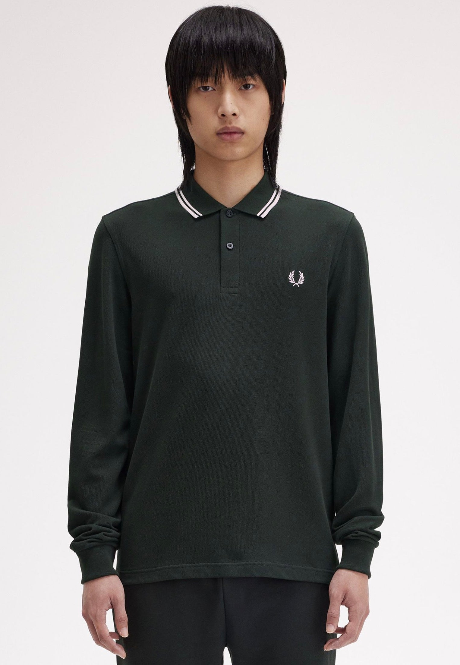Fred Perry - Twin Tipped Nightgreen/Snow White - Longsleeve | Men-Image