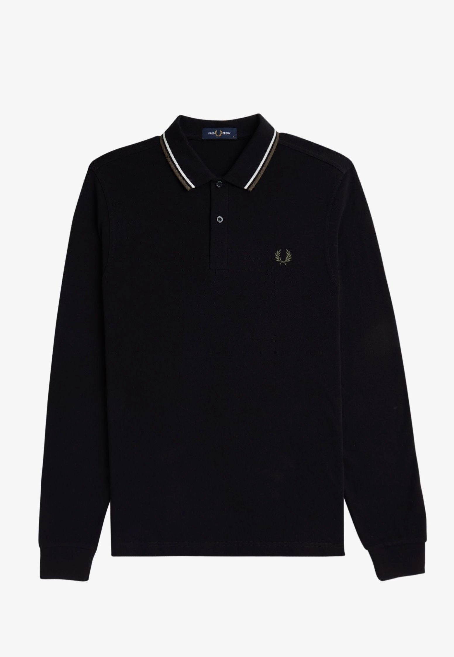 Fred Perry - Twin Tipped Black/Ecru/Laurel Wreath Green - Longsleeve | Men-Image