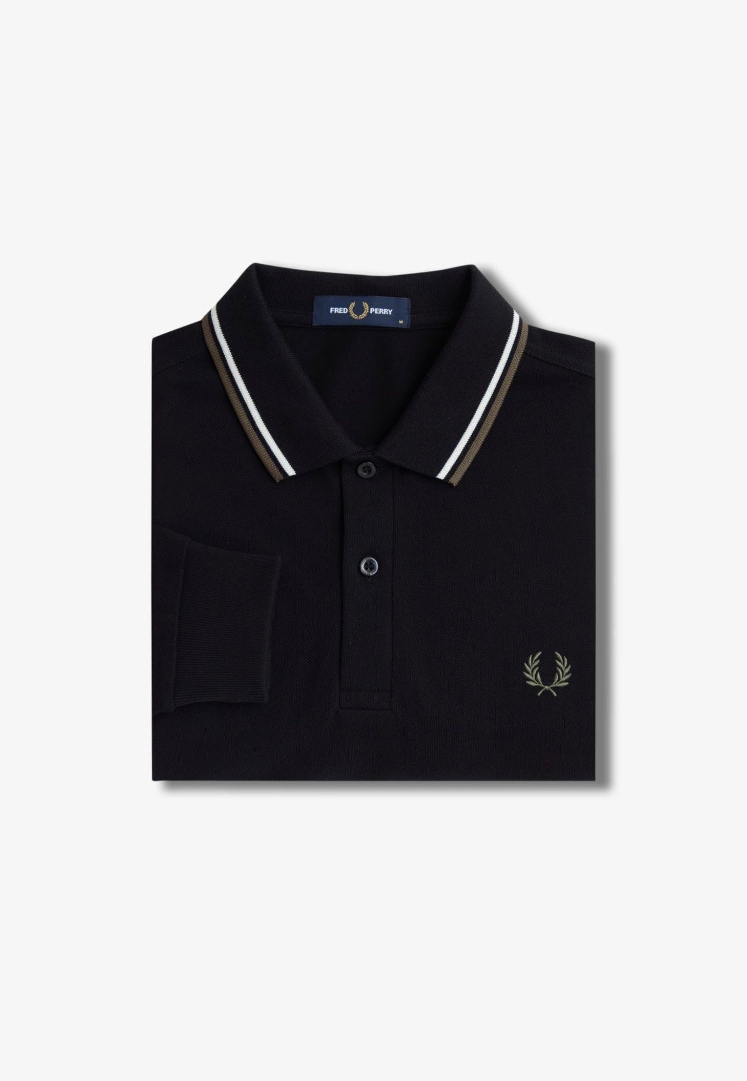 Fred Perry - Twin Tipped Black/Ecru/Laurel Wreath Green - Longsleeve | Men-Image