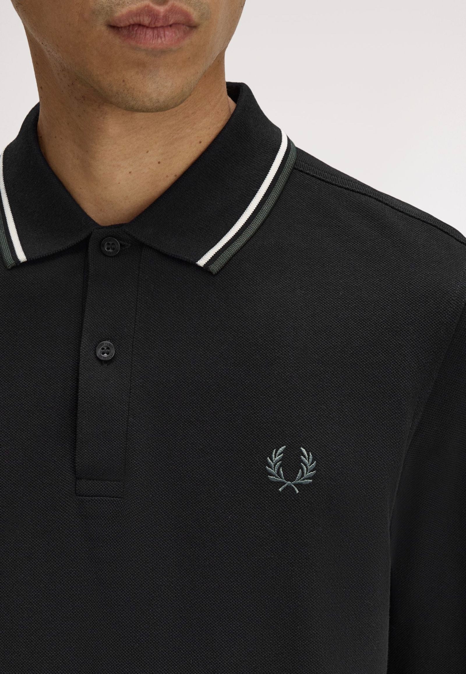 Fred Perry - Twin Tipped Black/Ecru/Laurel Wreath Green - Longsleeve | Men-Image