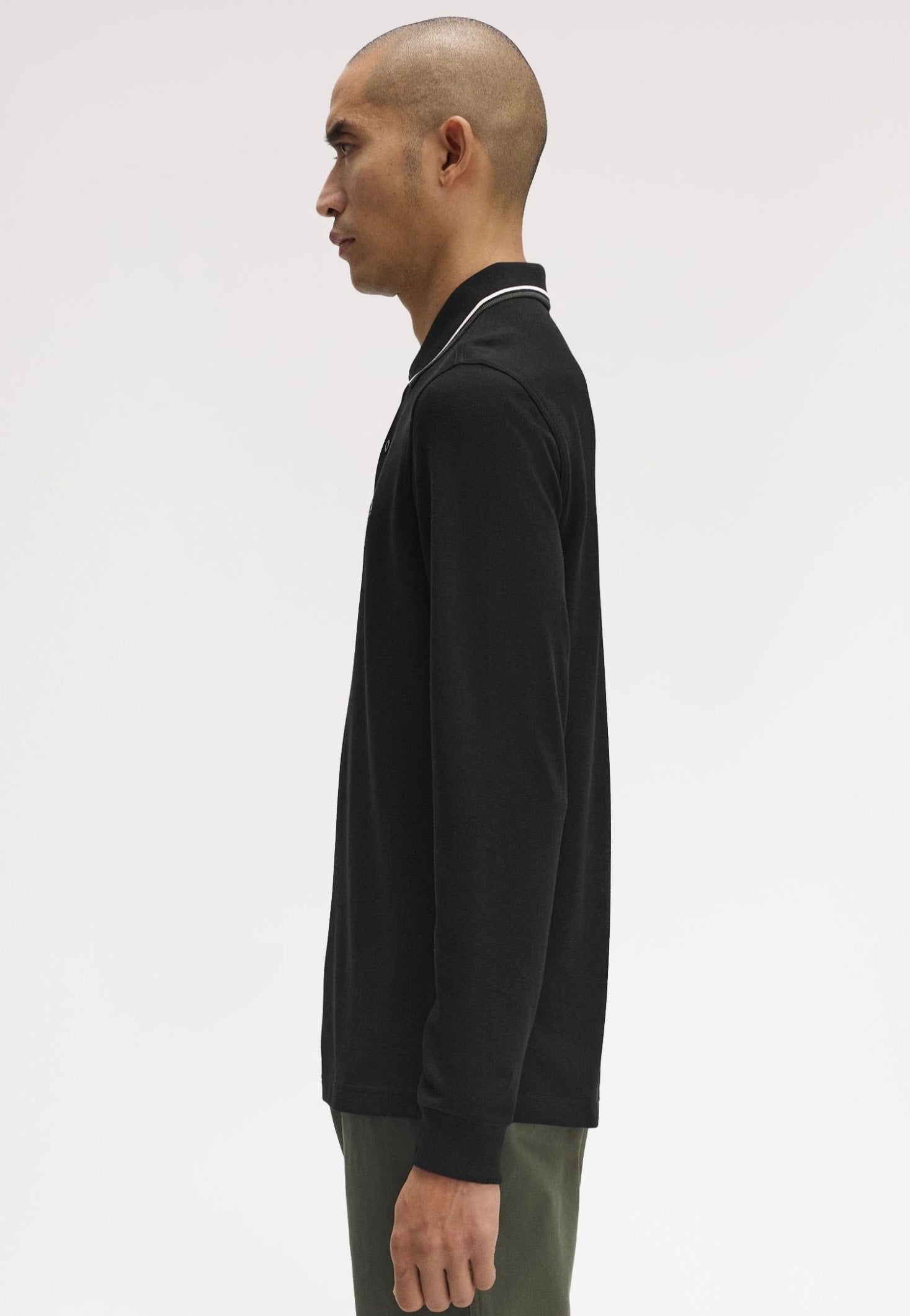 Fred Perry - Twin Tipped Black/Ecru/Laurel Wreath Green - Longsleeve | Men-Image