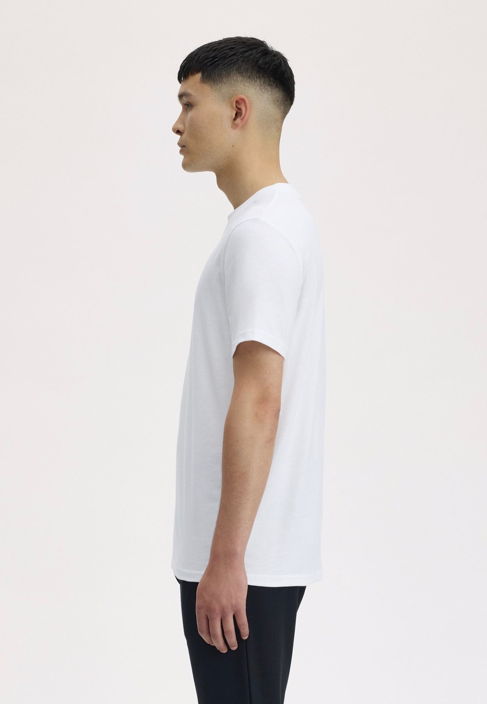Fred Perry - Embroidered White - T-Shirt | Men-Image