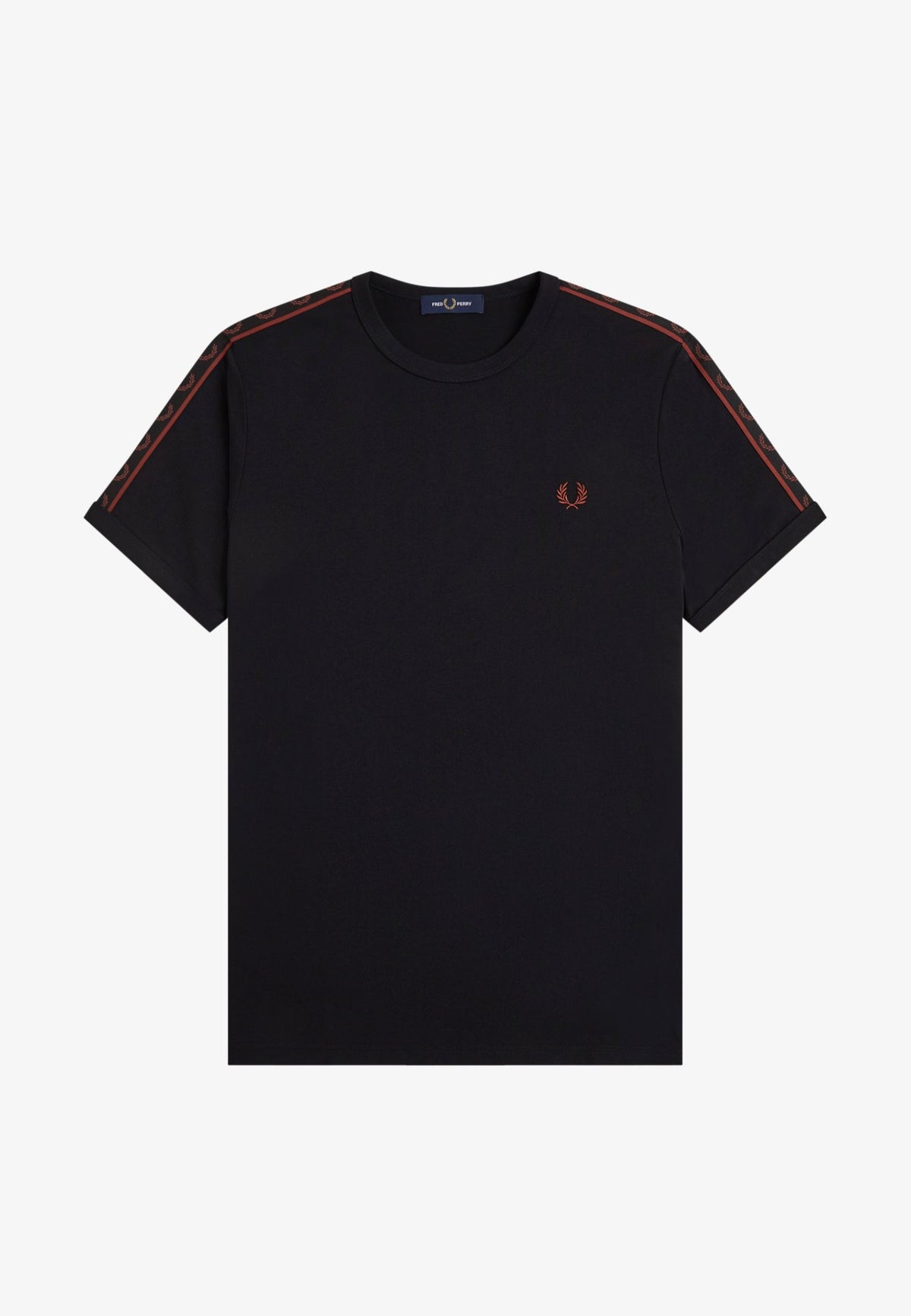 Fred Perry Contrast Tape Ringer Black T-Shirt | Men-Image
