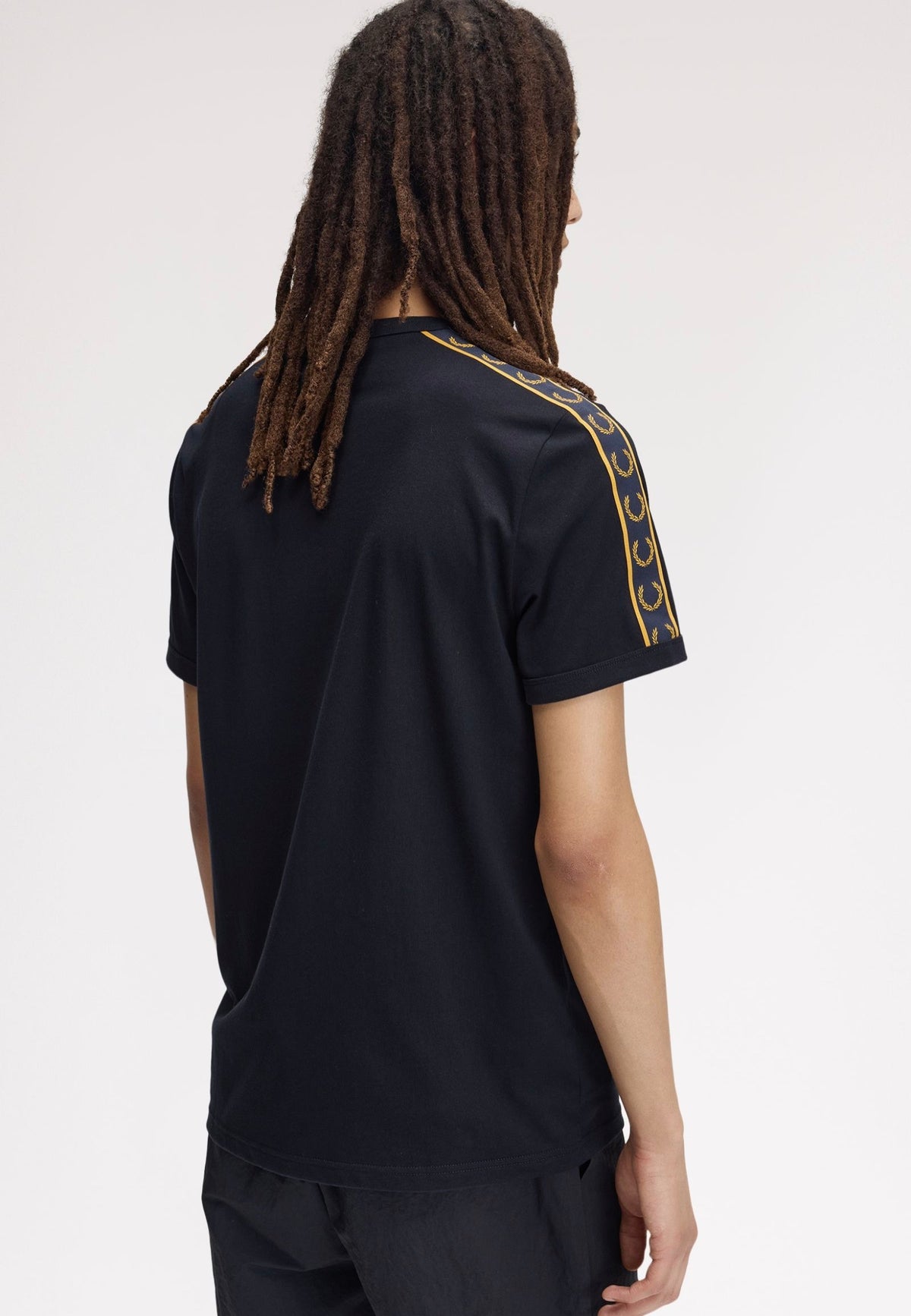 Fred Perry Contrast Tape Ringer Navy T-Shirt | Men-Image
