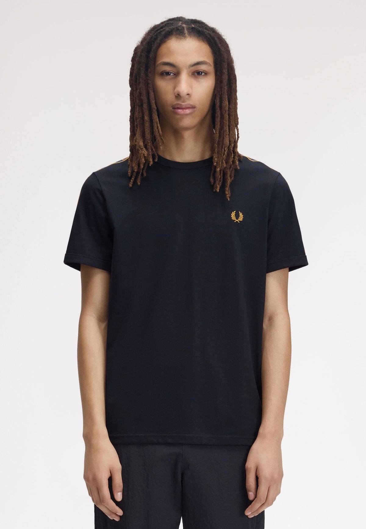 Fred Perry Contrast Tape Ringer Navy Tričko | Men-Image