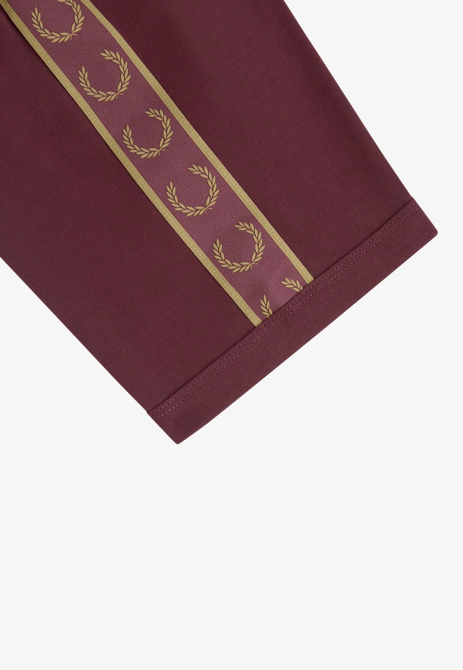 Fred Perry - Contrast Tape Ringer Oxblood/Champagne - T-Shirt | Men-Image