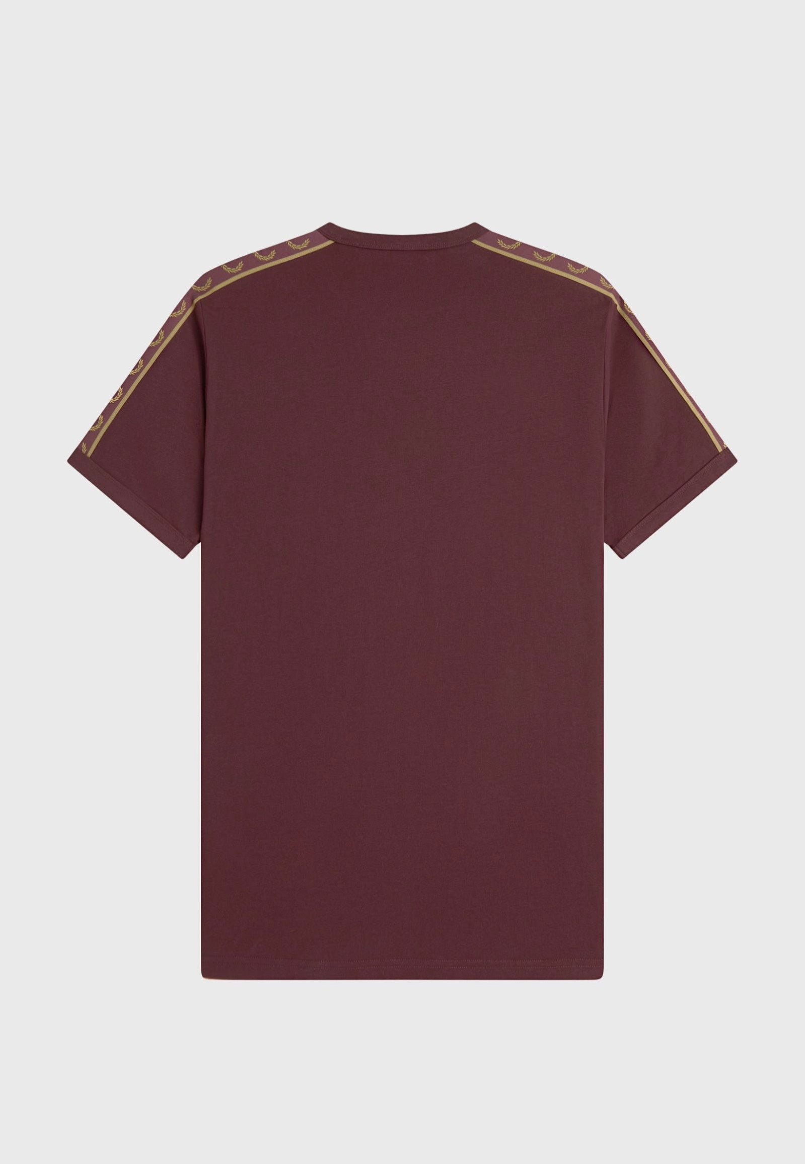 Fred Perry - Contrast Tape Ringer Oxblood/Champagne - T-Shirt | Men-Image