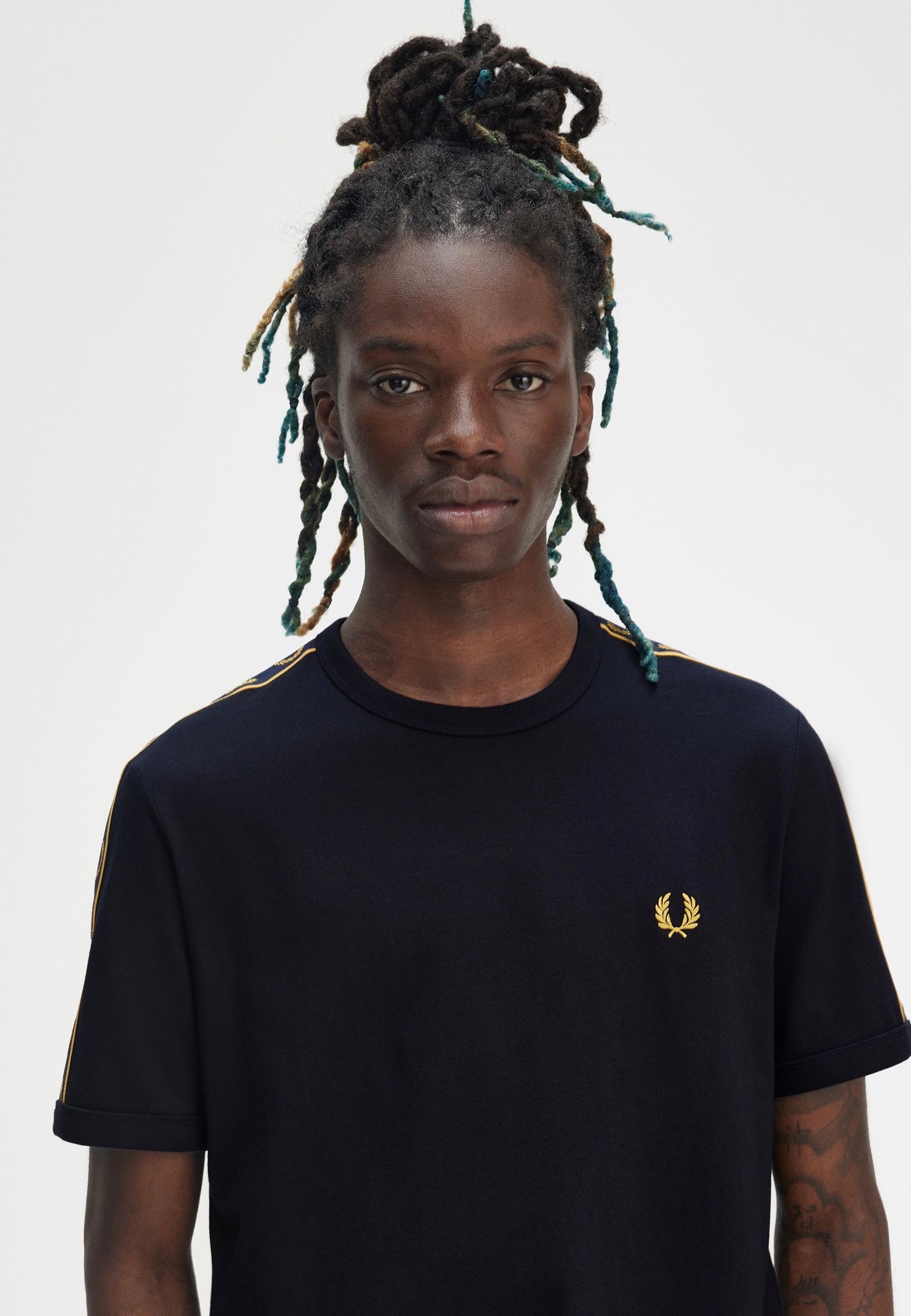 Fred Perry - Contrast Tape Ringer Navy/Honeycomb - T-Shirt | Men-Image