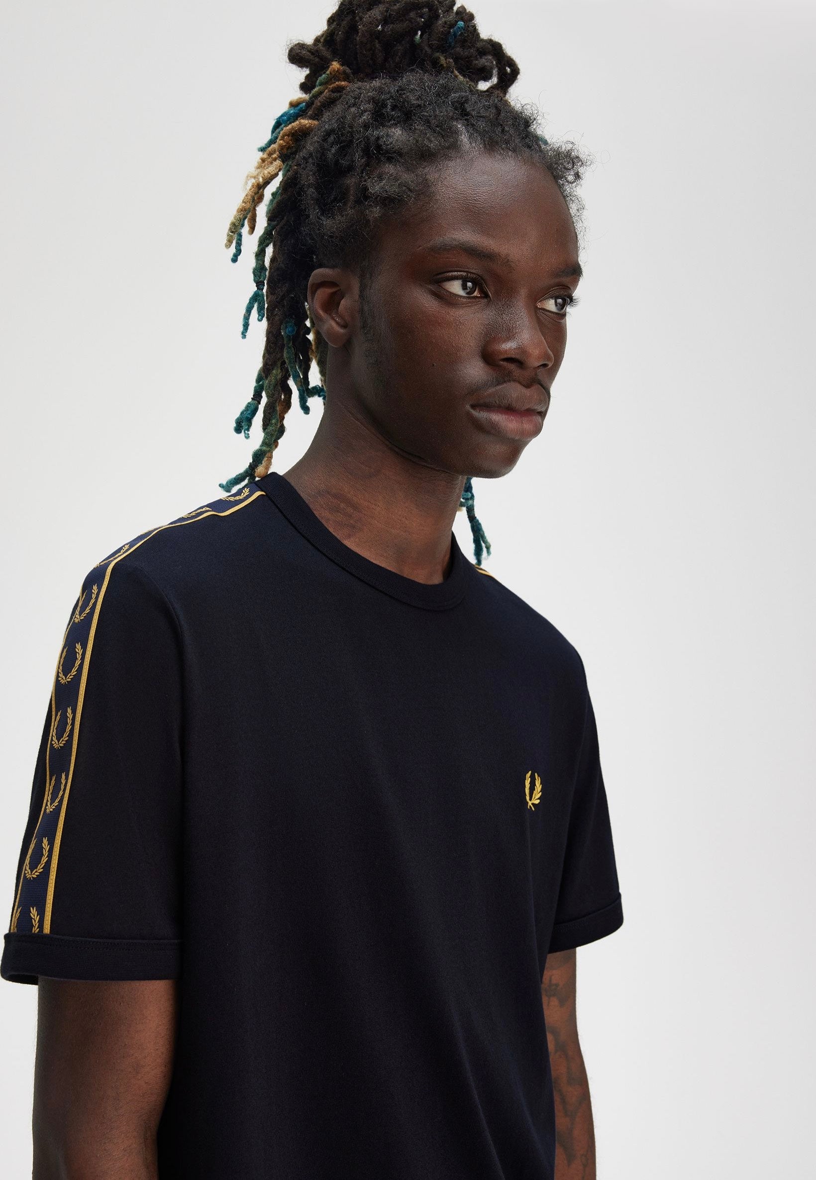 Fred Perry - Contrast Tape Ringer Navy/Honeycomb - T-Shirt | Men-Image