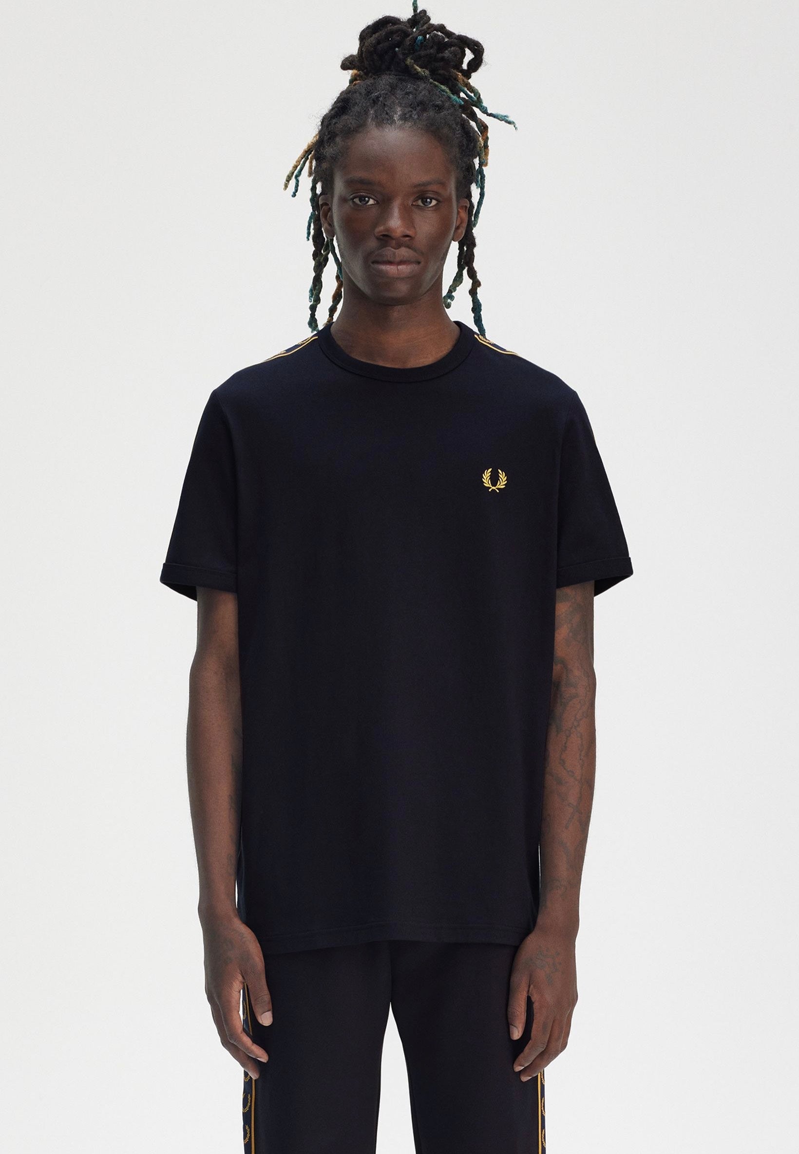 Fred Perry - Contrast Tape Ringer Navy/Honeycomb - T-Shirt | Men-Image