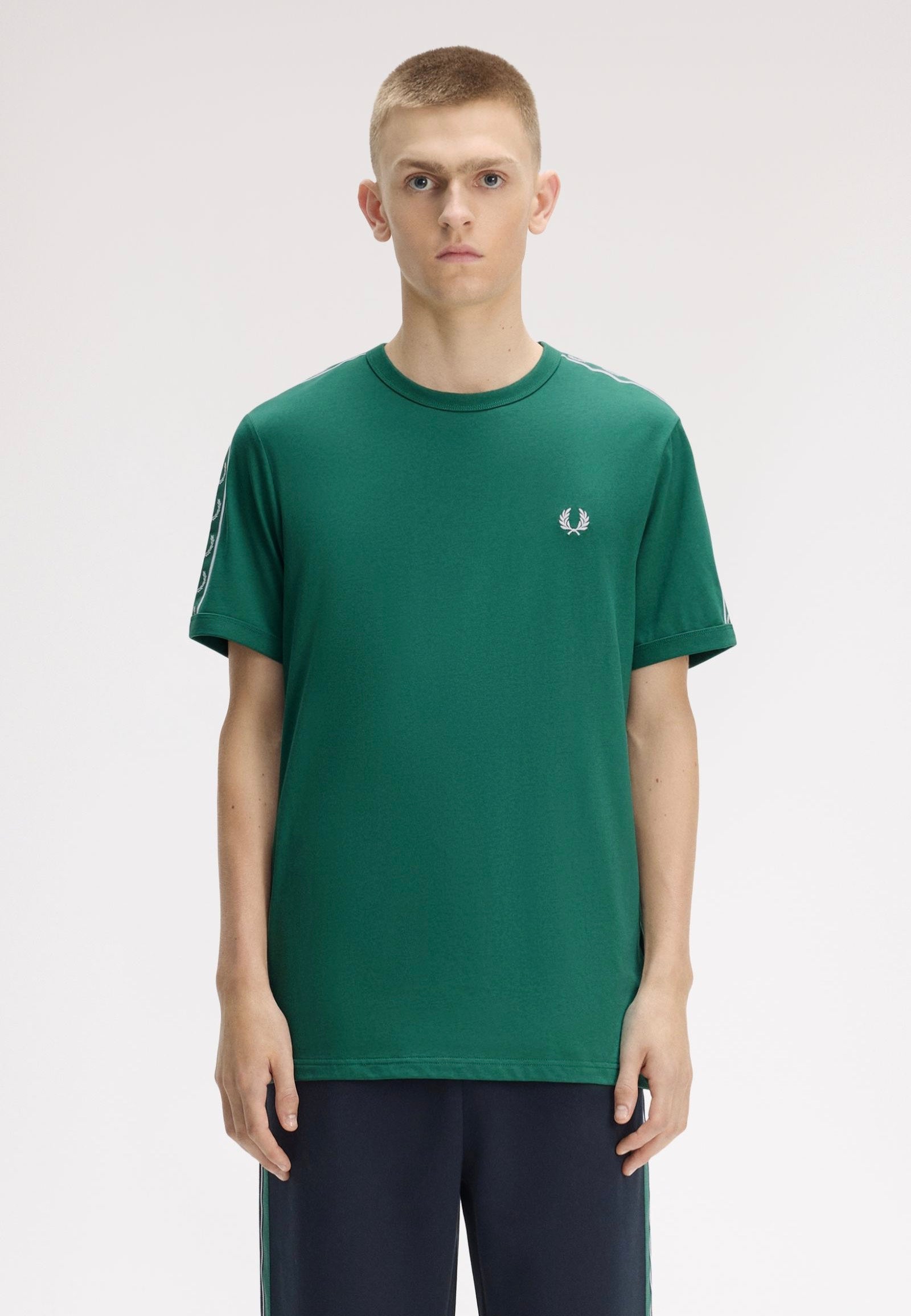 Fred Perry - Contrast Tape Ringer Sport Green - T-Shirt | Men-Image