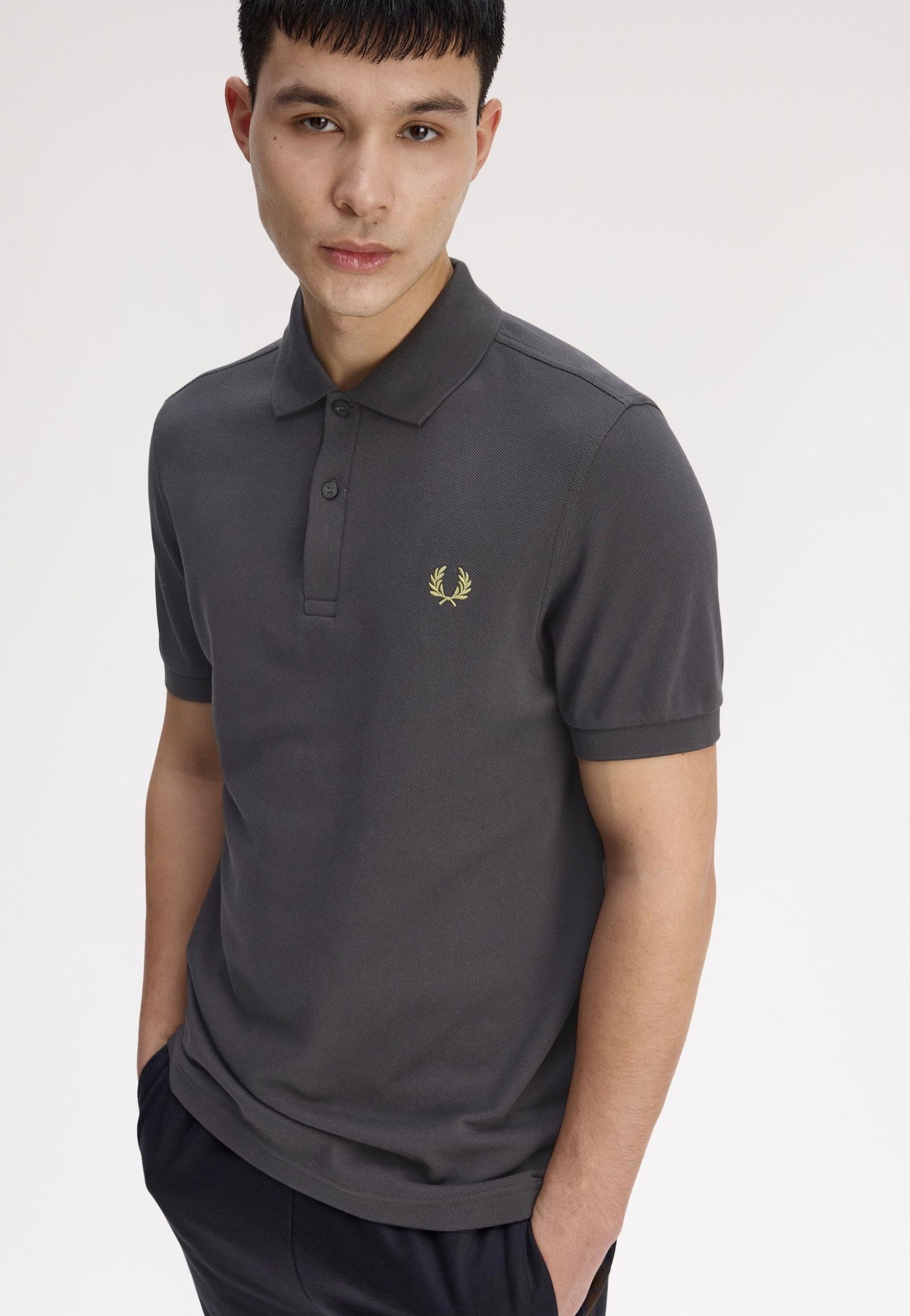 Fred Perry - The Fred Perry Anchor Grey/Tennis Ball Yellow - Polo | Men-Image