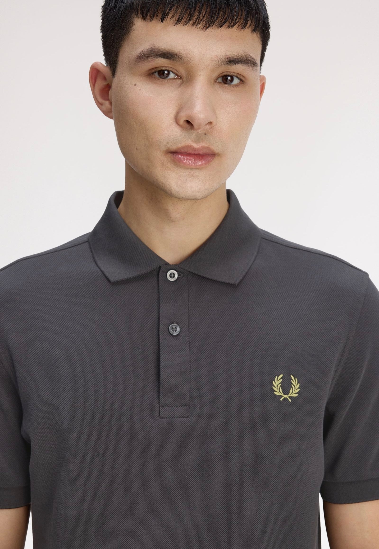 Fred Perry - The Fred Perry Anchor Grey/Tennis Ball Yellow - Polo | Men-Image