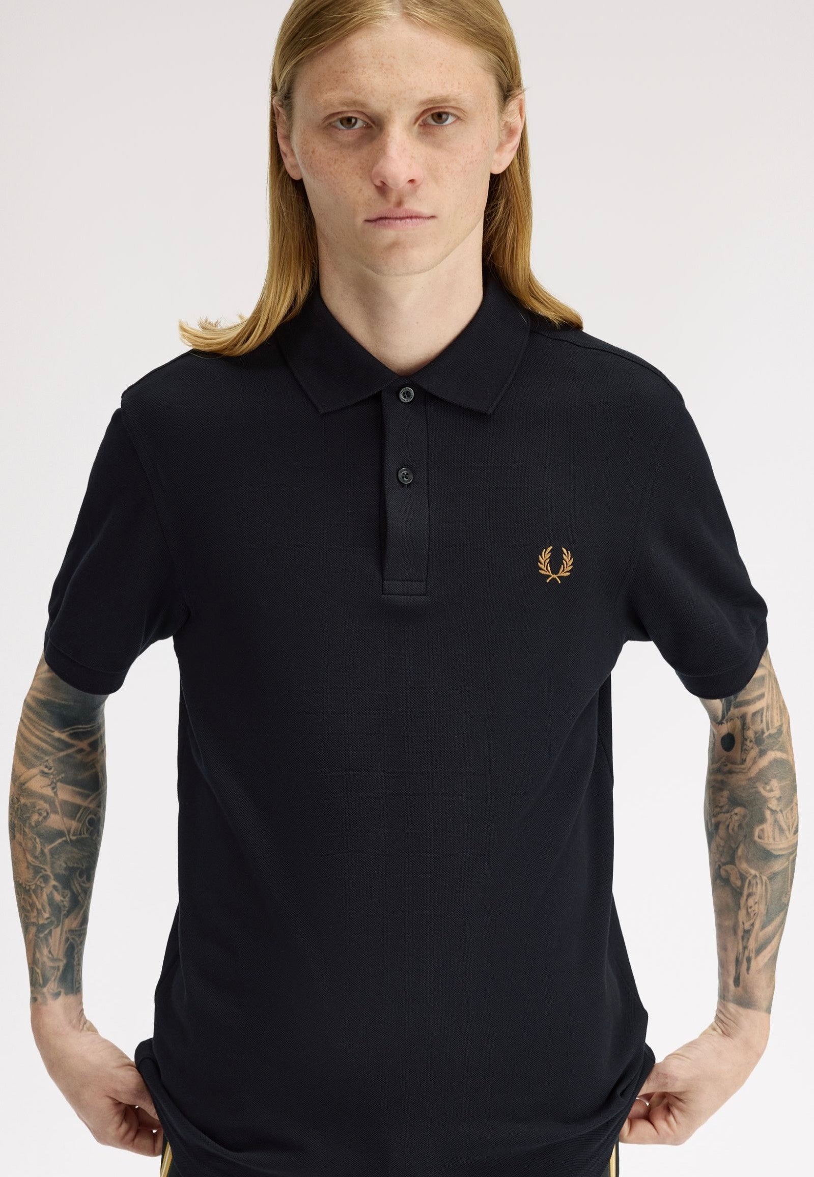 Fred Perry - The Fred Perry Black/Dark Caramel - Polo | Men-Image