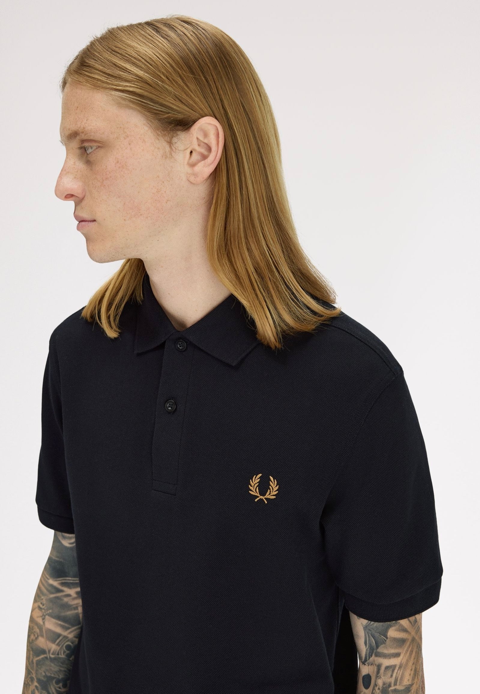 Fred Perry - The Fred Perry Black/Dark Caramel - Polo | Men-Image