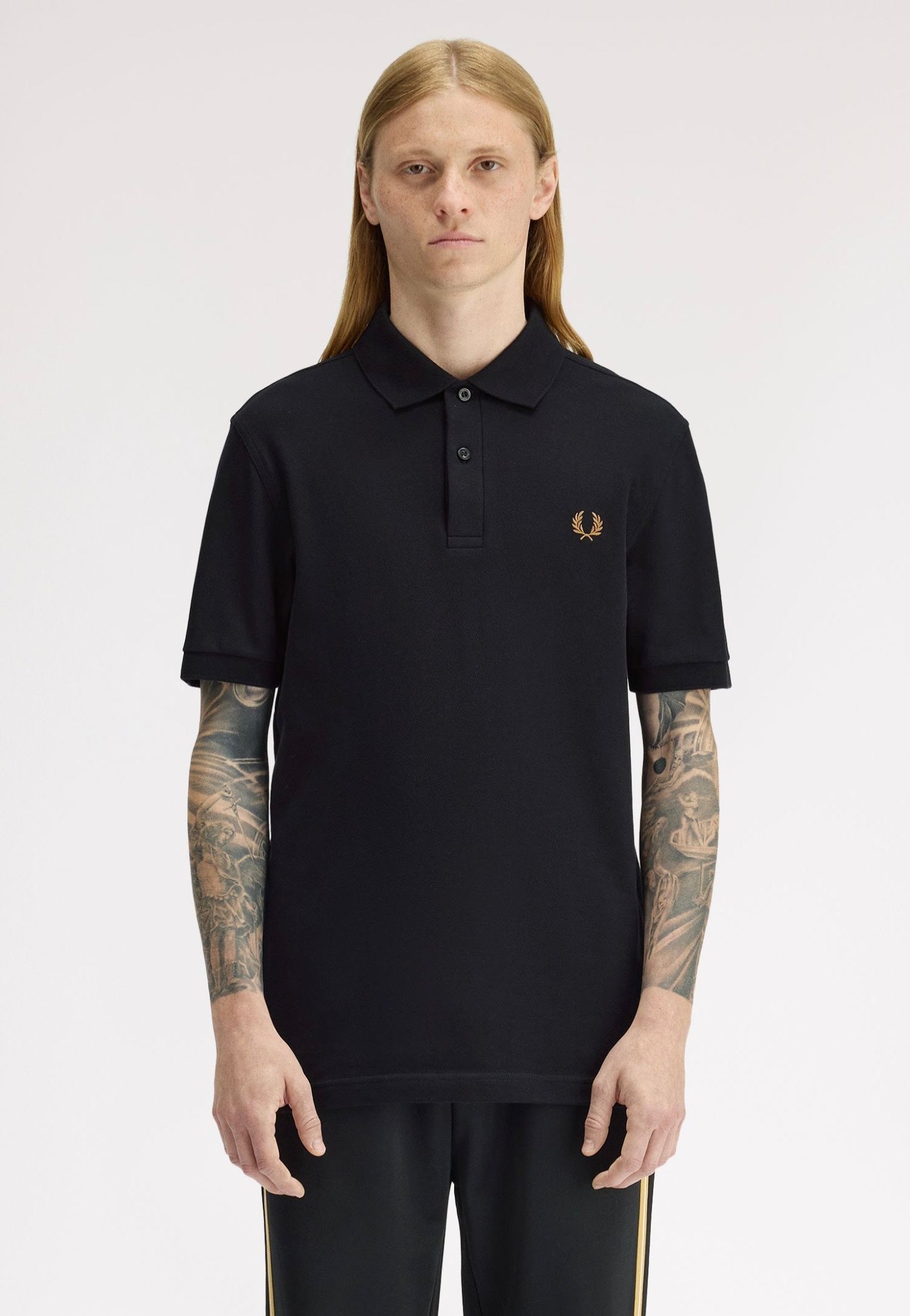 Fred Perry - The Fred Perry Black/Dark Caramel - Polo | Men-Image