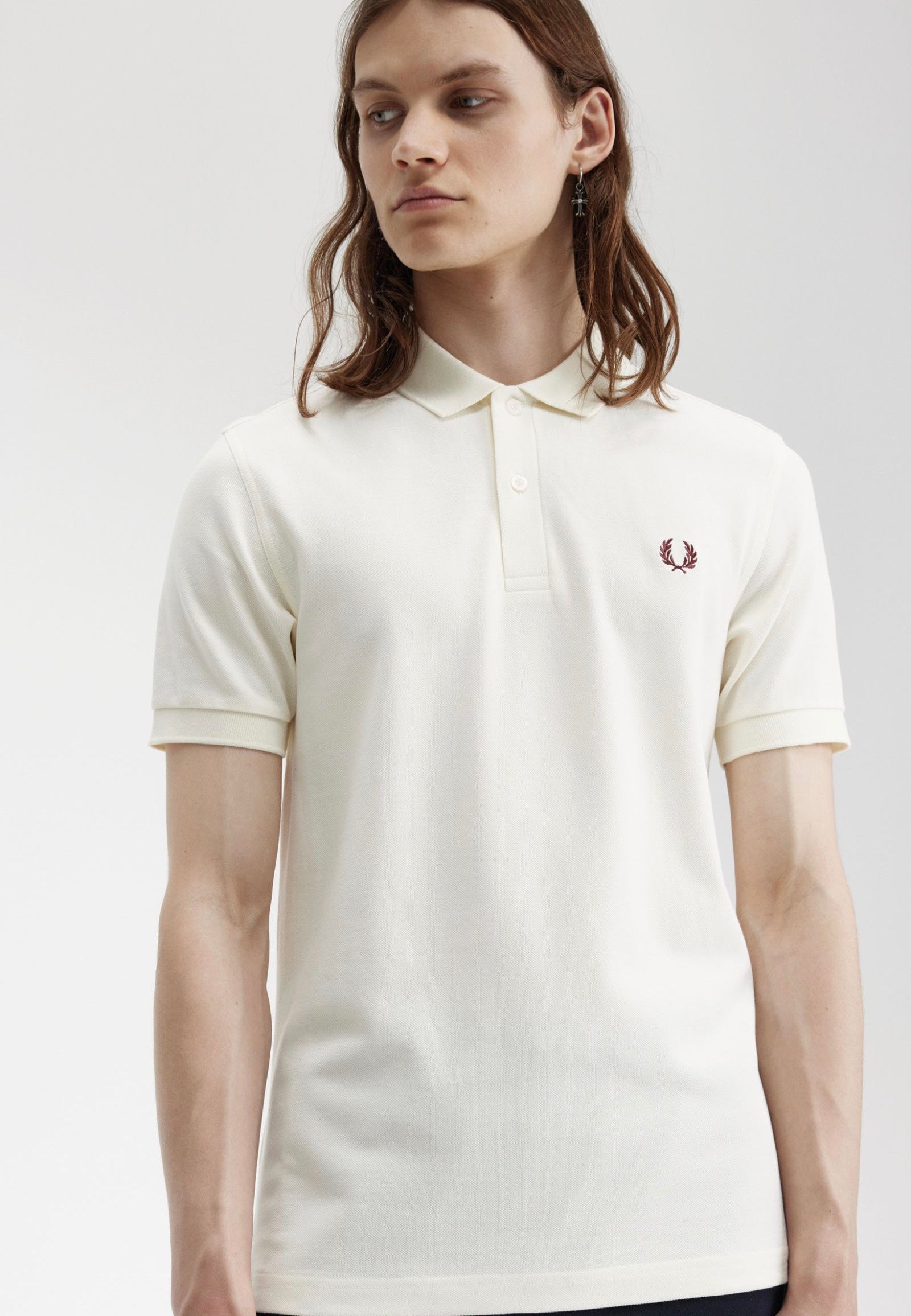 Fred Perry - Plain Fred Perry Ecru/Oxblood - Polo | Men-Image