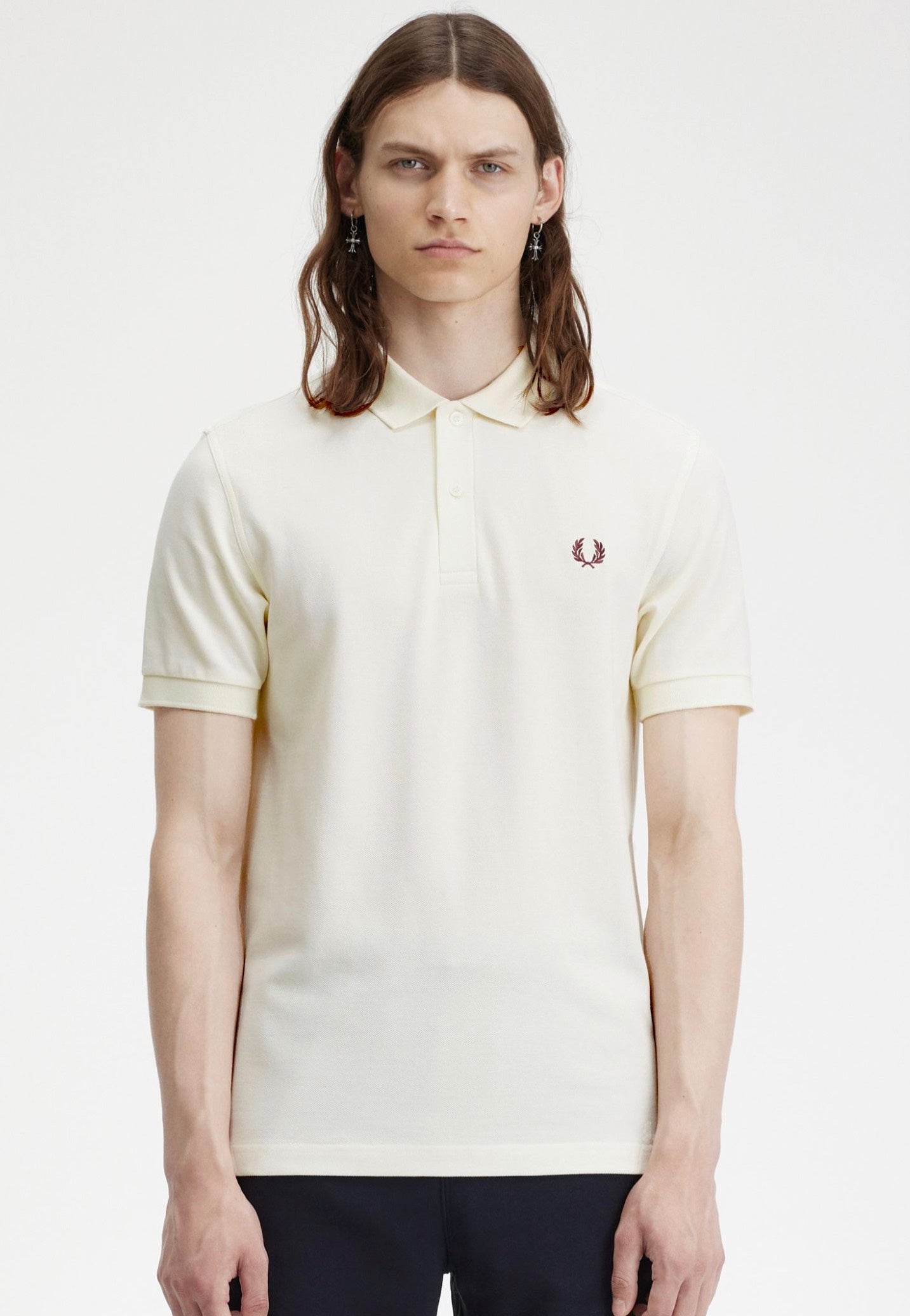 Fred Perry - Plain Fred Perry Ecru/Oxblood - Polo | Men-Image