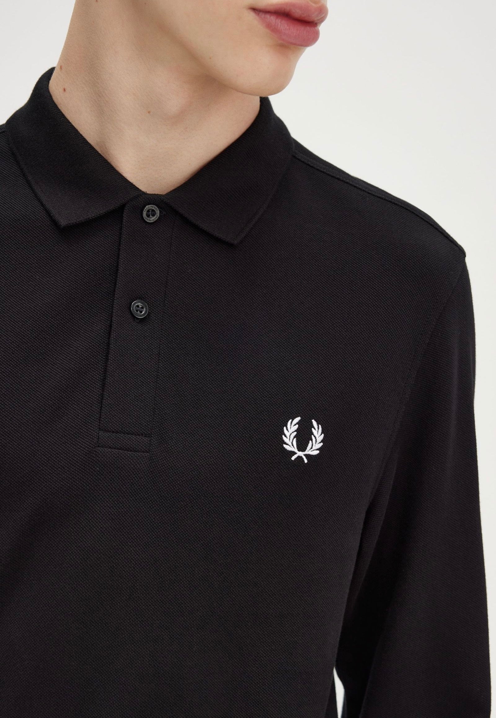 Fred Perry - Plain Black/White - Longsleeve | Men-Image