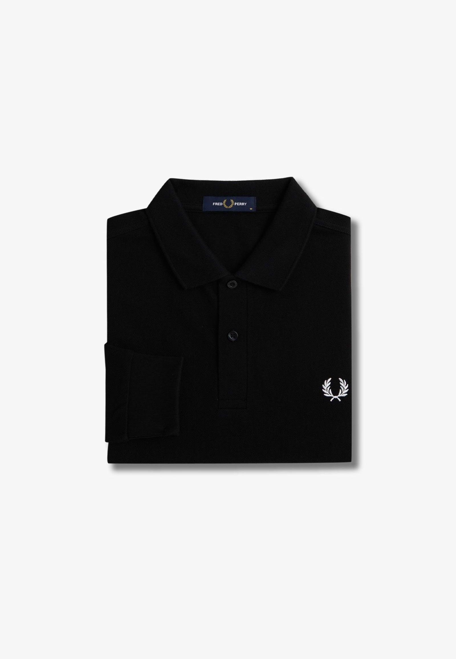 Fred Perry - Plain Black/White - Longsleeve | Men-Image