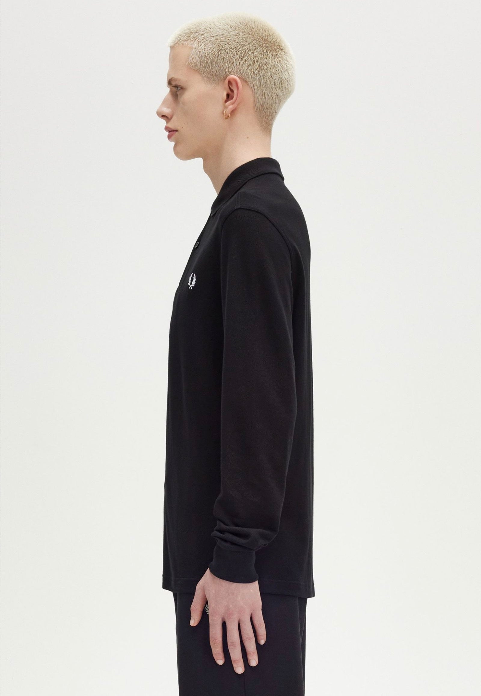 Fred Perry - Plain Black/White - Longsleeve | Men-Image