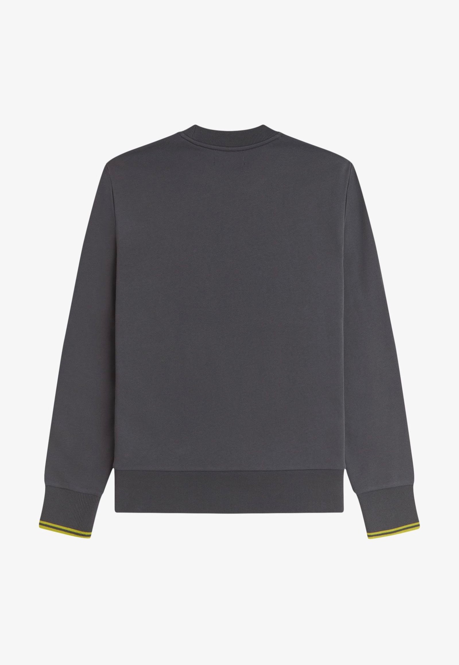 Fred Perry - Crew Neck Anchor Grey/Tennis Ball Yellow - Sweater | Men-Image