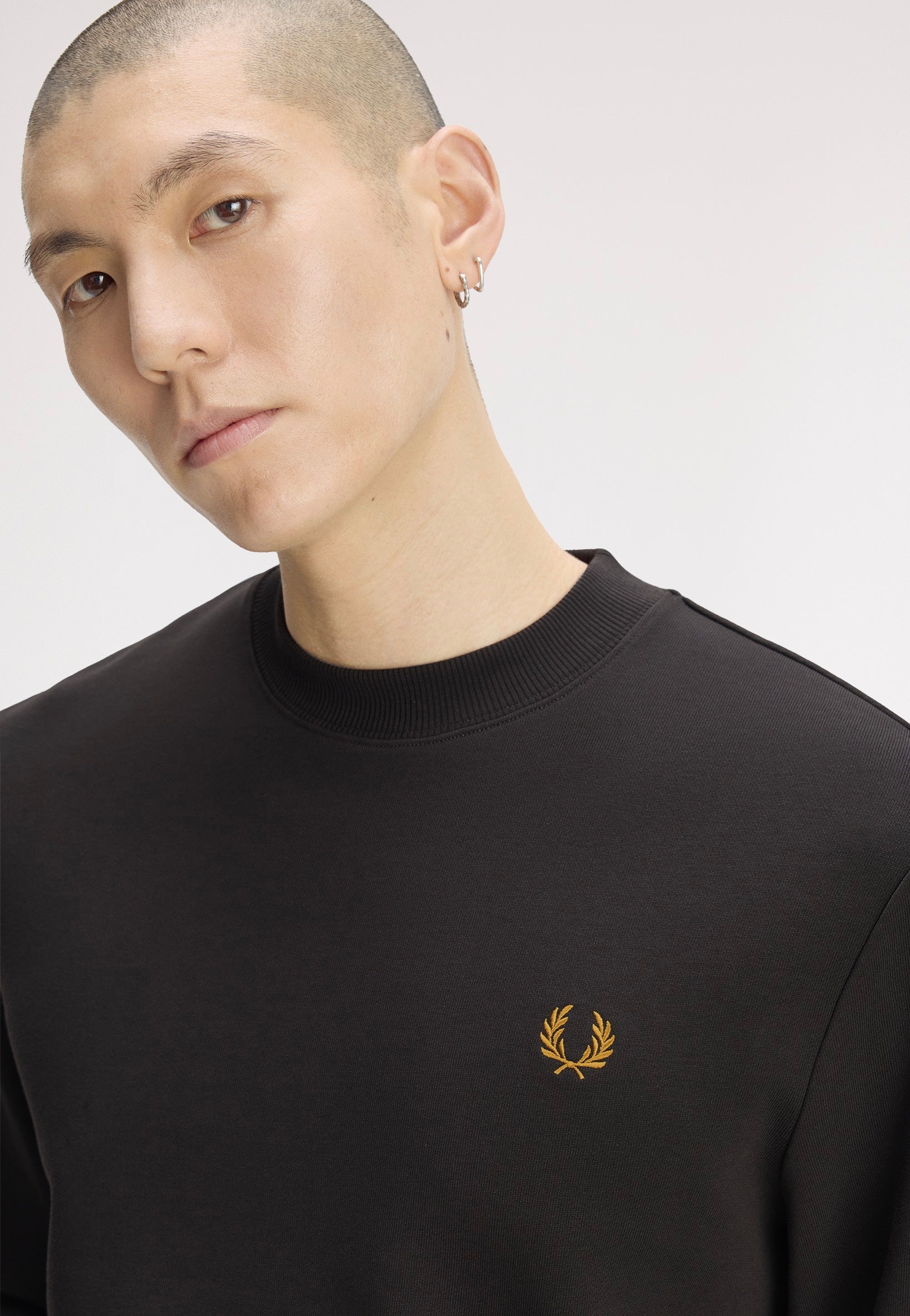 Fred Perry - Crew Neck Anchor Grey/Golden - Sweater | Men-Image