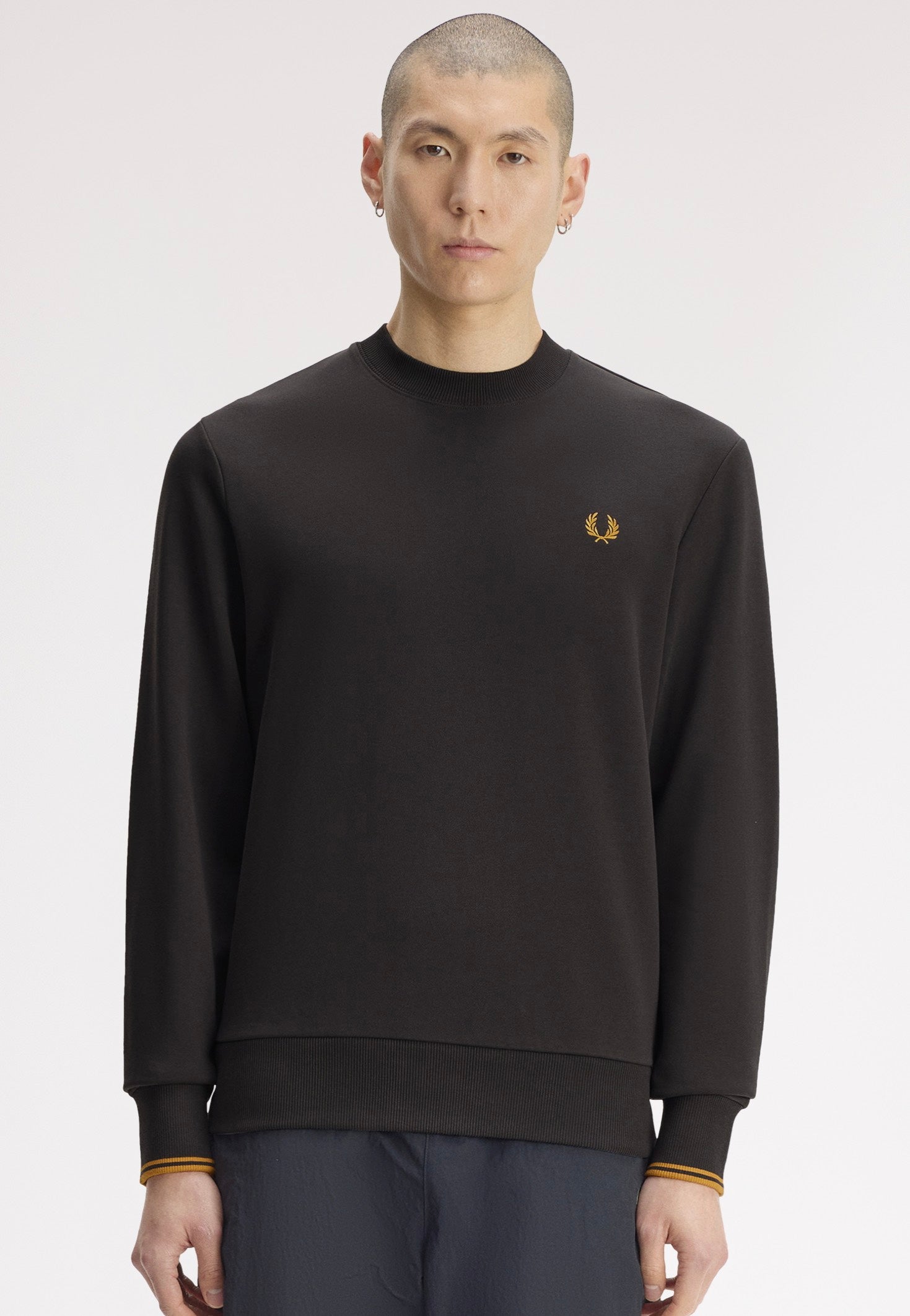 Fred Perry - Crew Neck Anchor Grey/Golden - Sweater | Men-Image