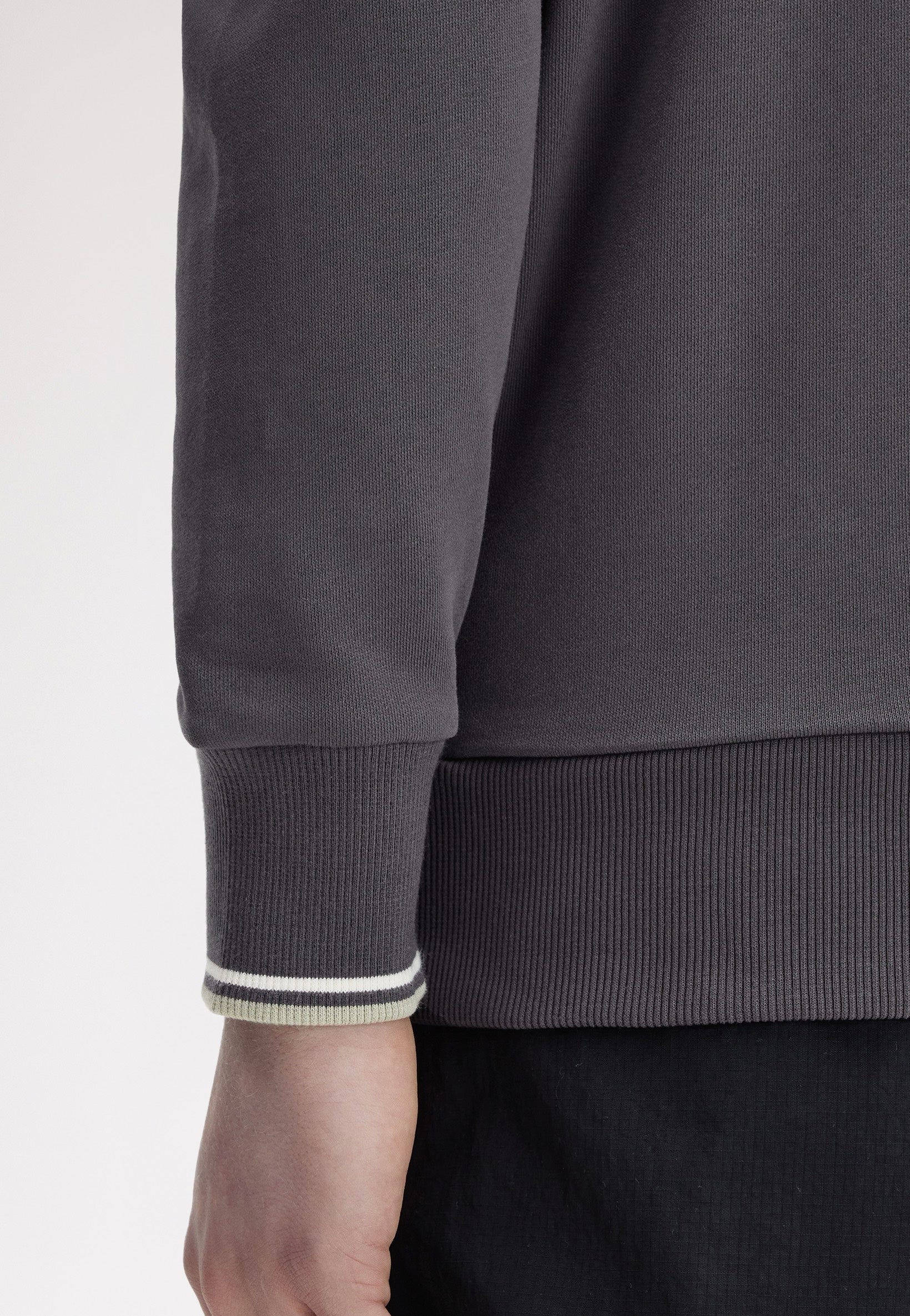 Fred Perry - Crew Neck Anchor Grey/Ecru/Seagrass - Sweater | Men-Image