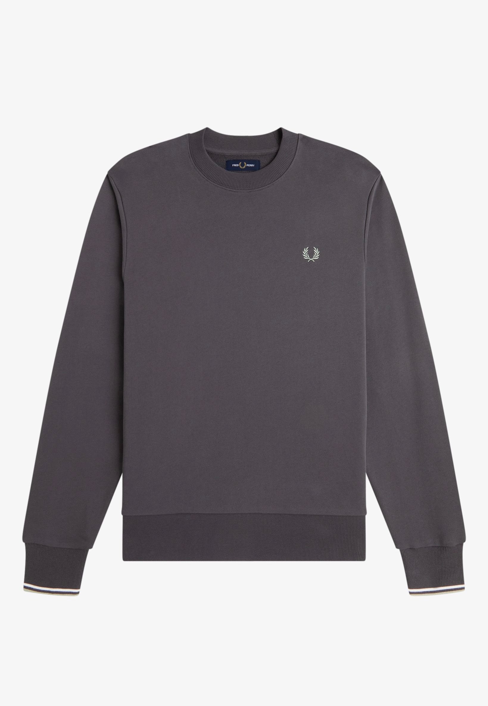 Fred Perry - Crew Neck Anchor Grey/Ecru/Seagrass - Sweater | Men-Image