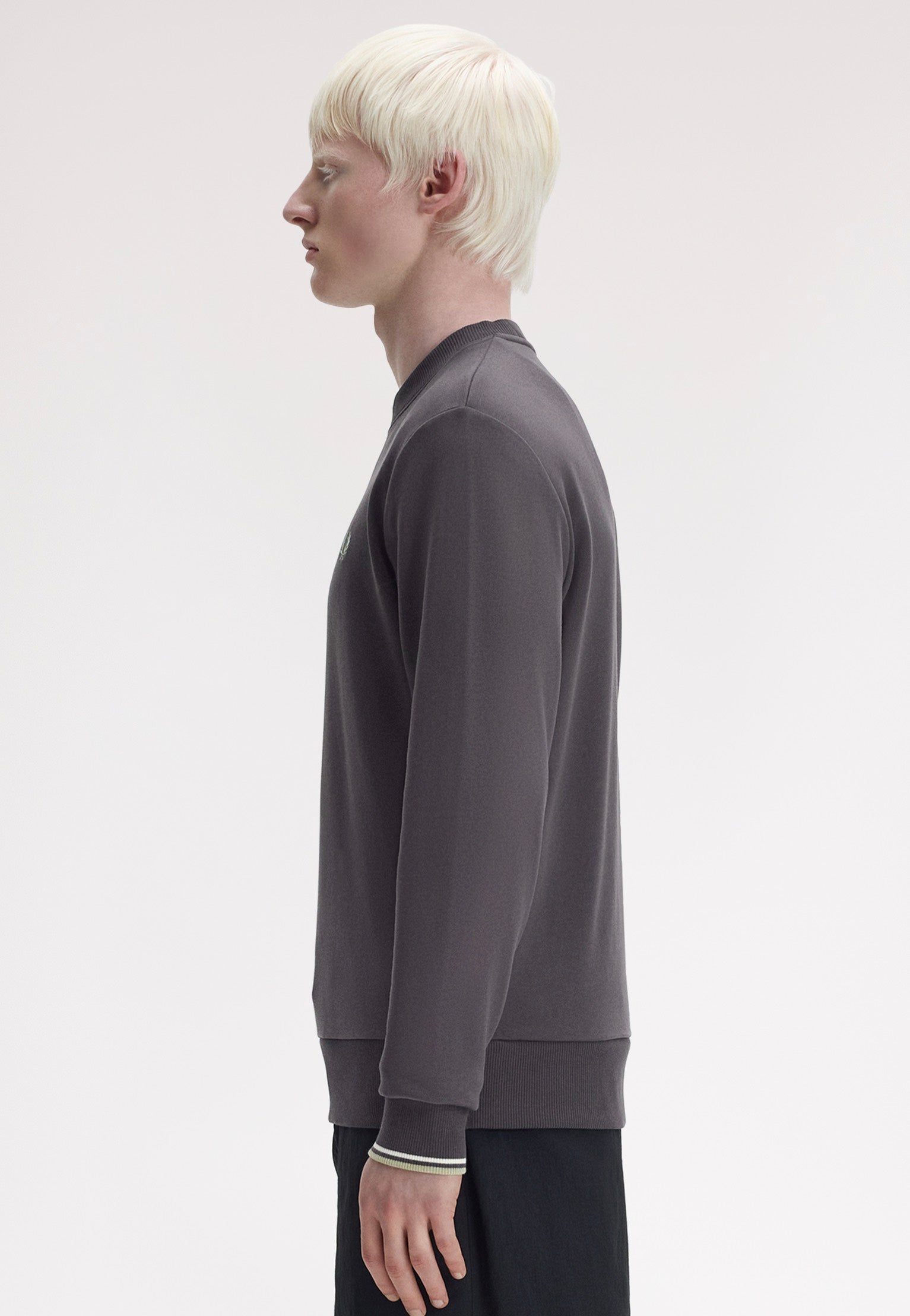 Fred Perry - Crew Neck Anchor Grey/Ecru/Seagrass - Sweater | Men-Image