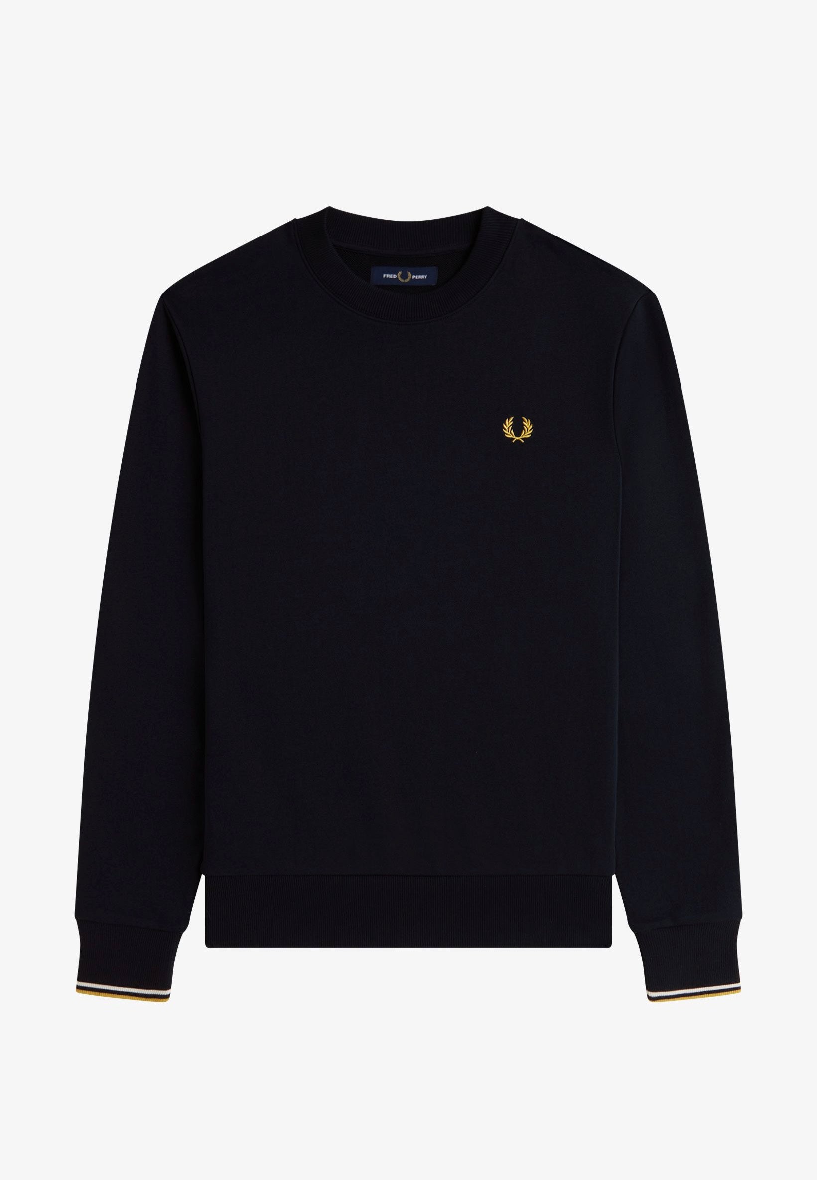Fred Perry - Crew Neck Navy/Ecru/Honeycomb - Sweater | Men-Image