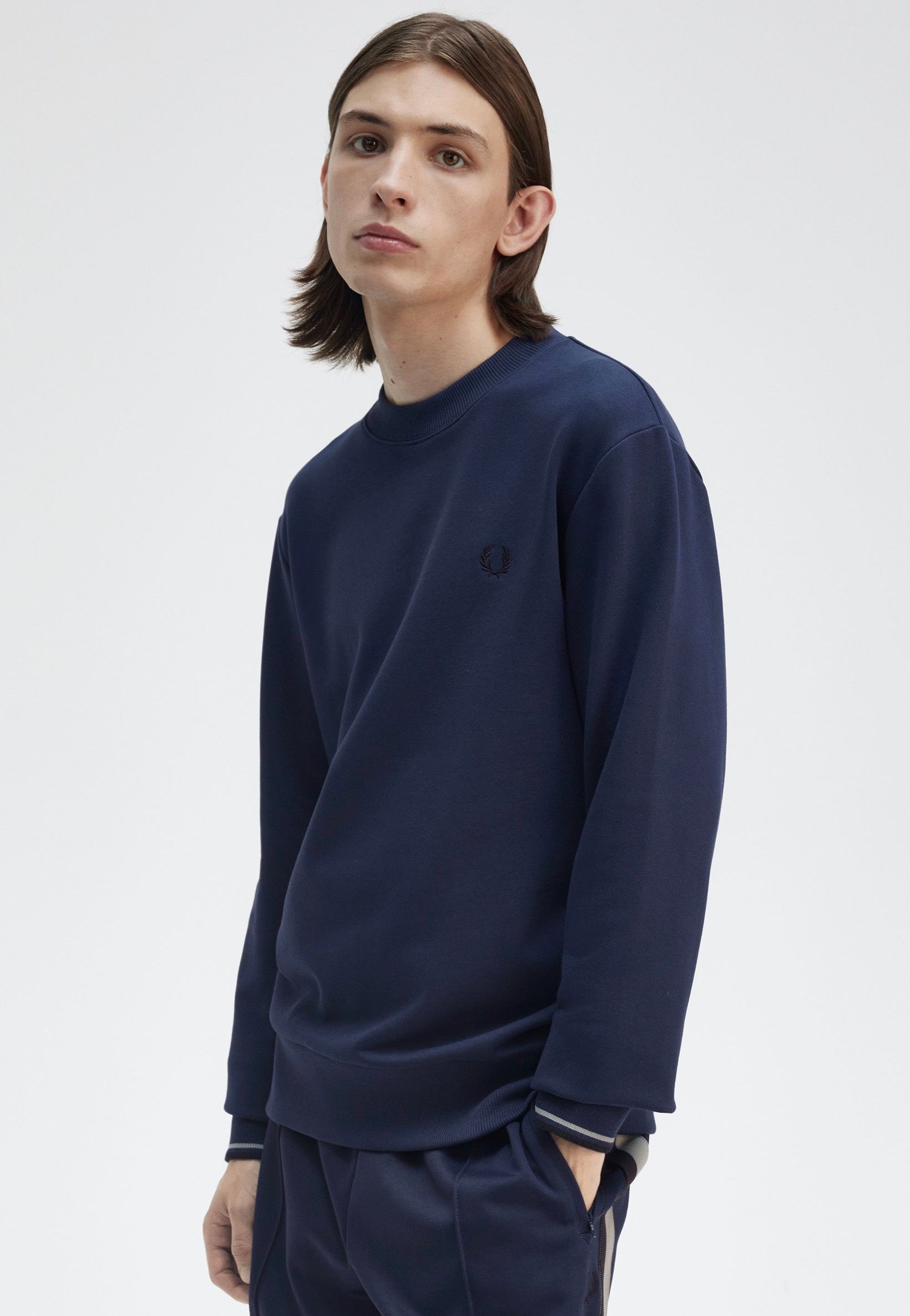 Fred Perry - Crew Neck Tennis Blue - Sweater | Men-Image